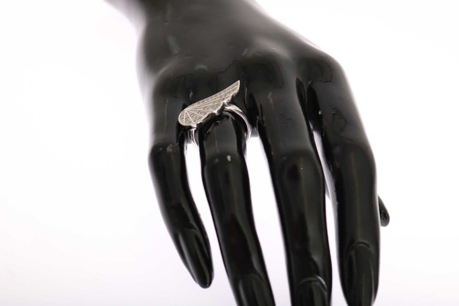 Dámský stříbrný prsten s křídly, čirý, CZ 925