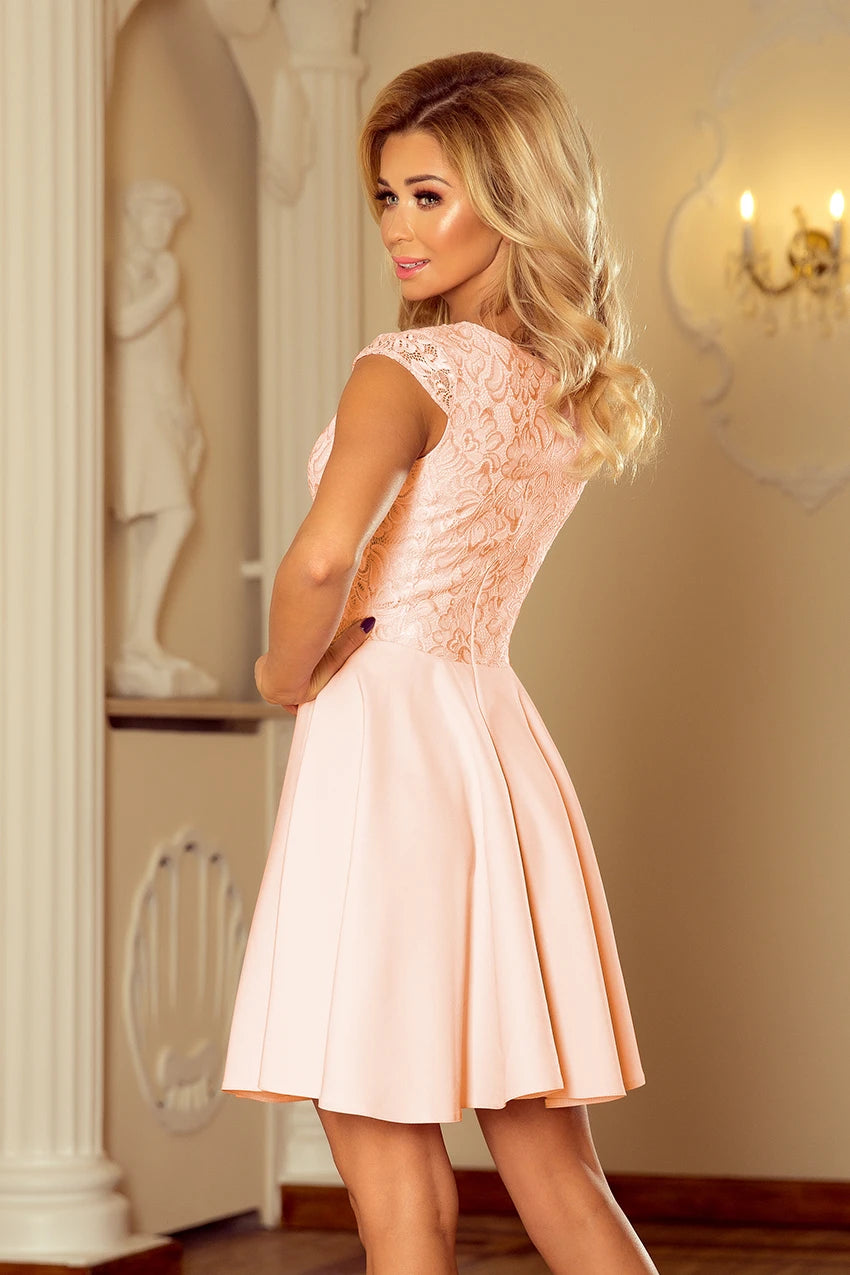 Dress MARTA with lace – Peach