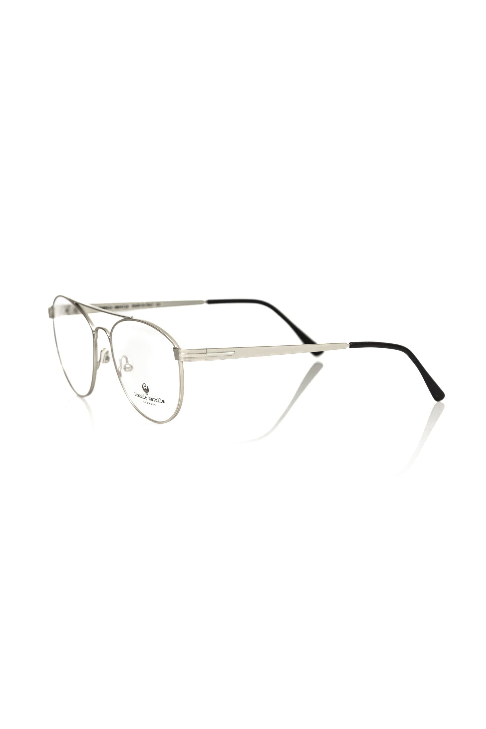 Silver Metallic Mens Eyeglass Frame