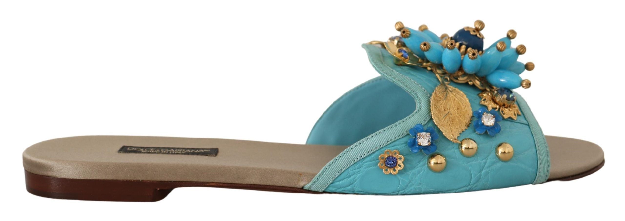 Sandály Blue Crystal Exotic Leather Blue Crystal