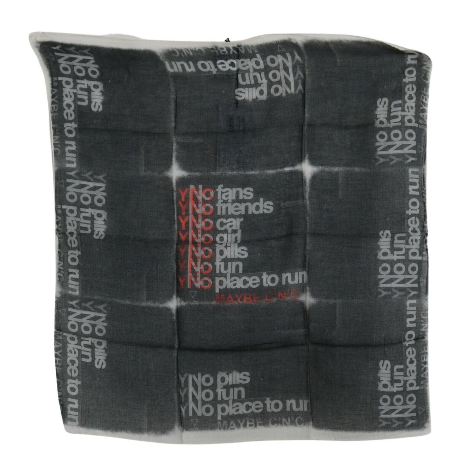 Tmavě šedý vlněný šátek Foulard se značkou