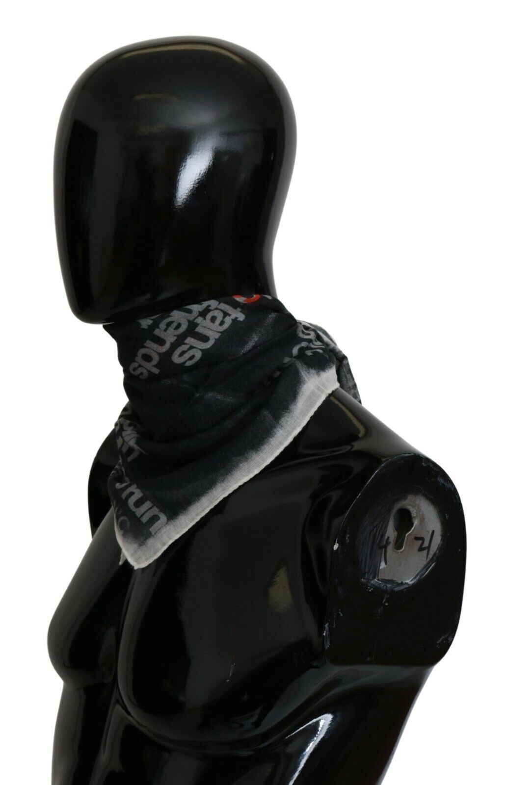 Tmavě šedý vlněný šátek Foulard se značkou