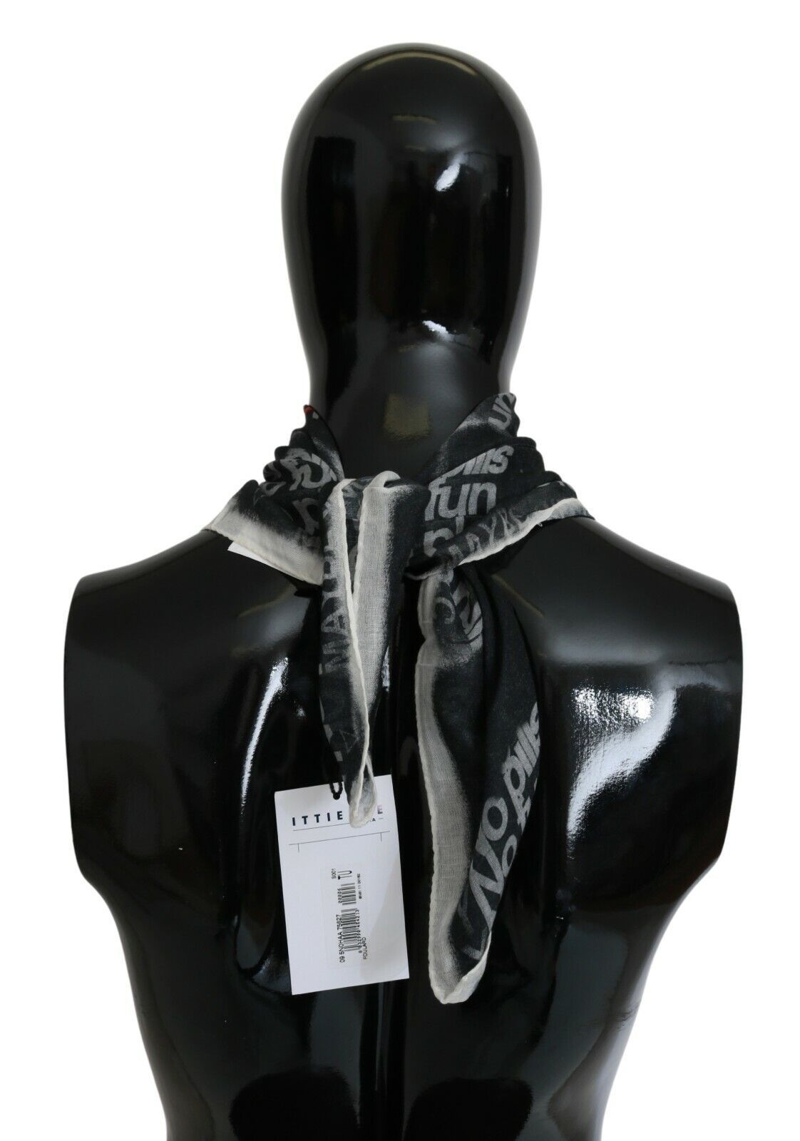 Tmavě šedý vlněný šátek Foulard se značkou