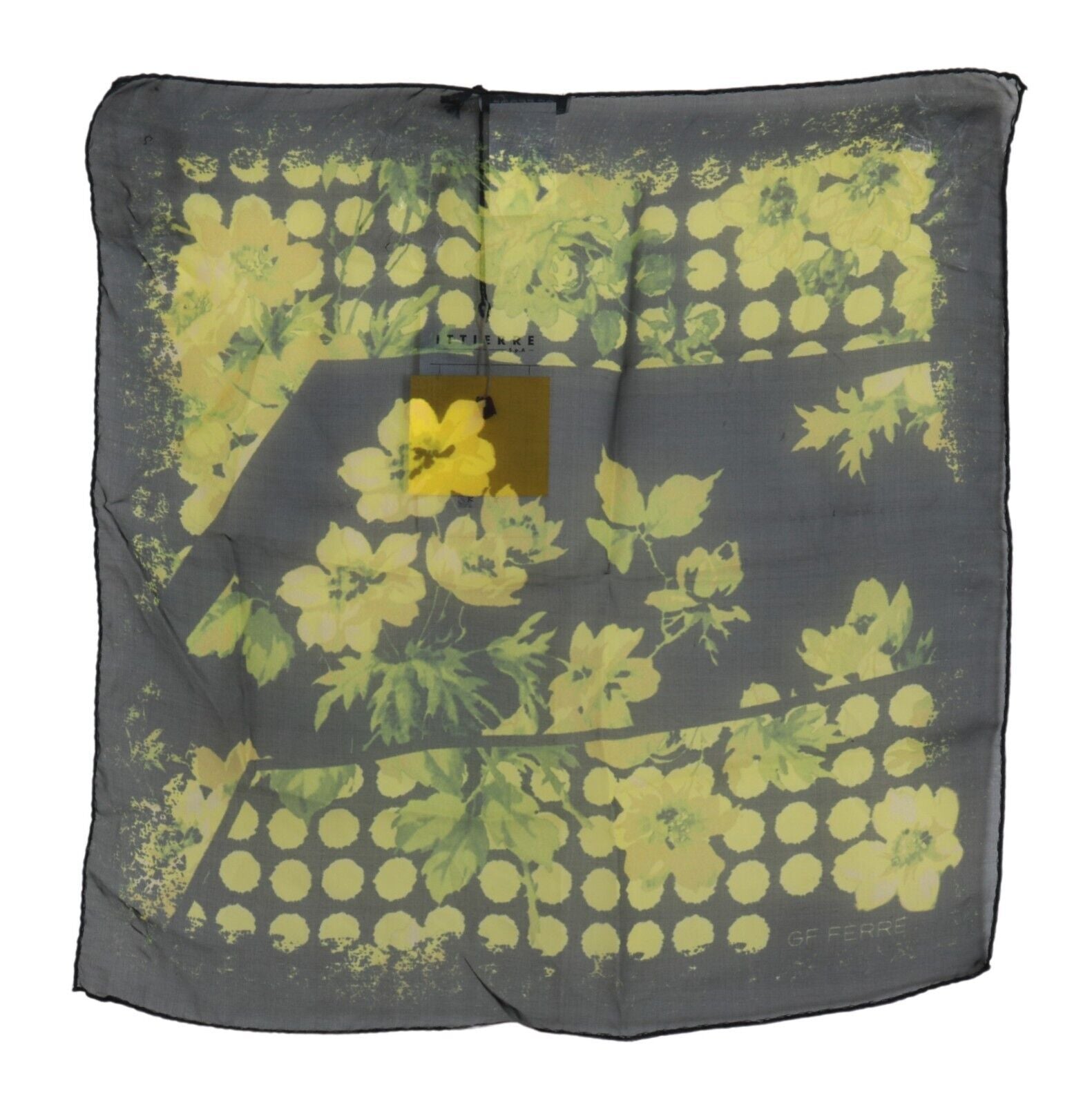 Černožlutý květinový zavinovací šál Foulard