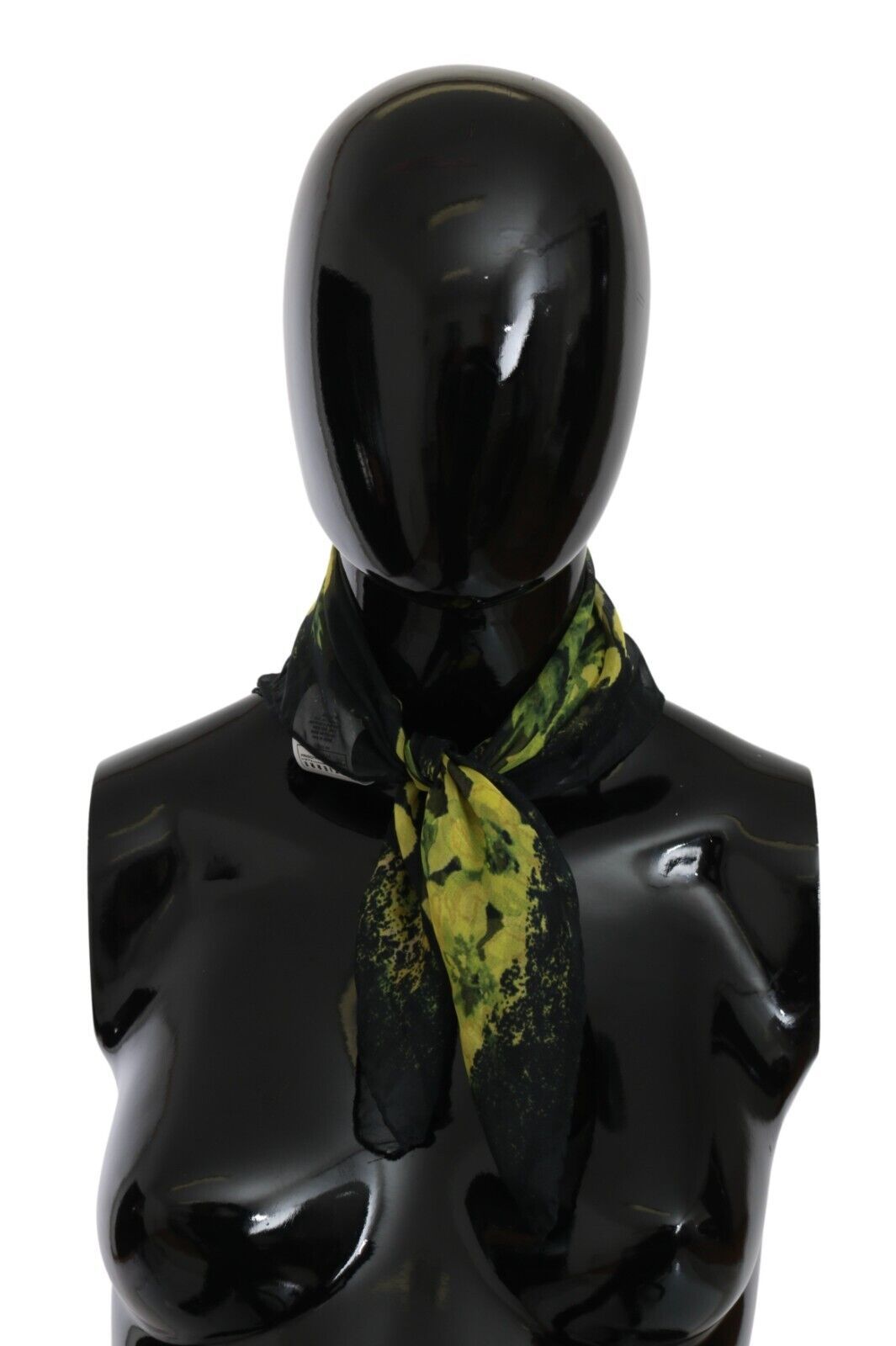 Černožlutý květinový zavinovací šál Foulard