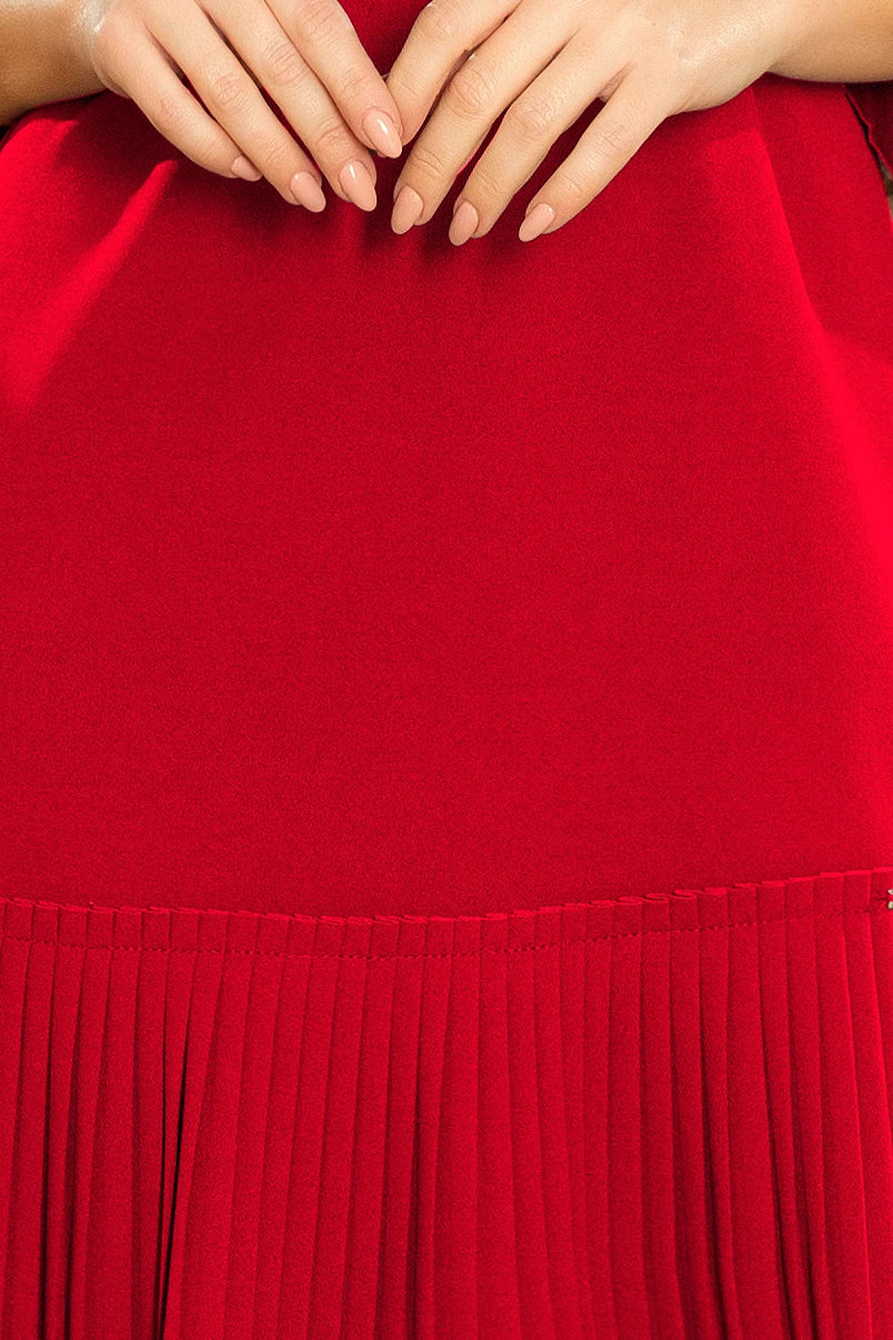 LUCY – pleated comfortable dress – RED