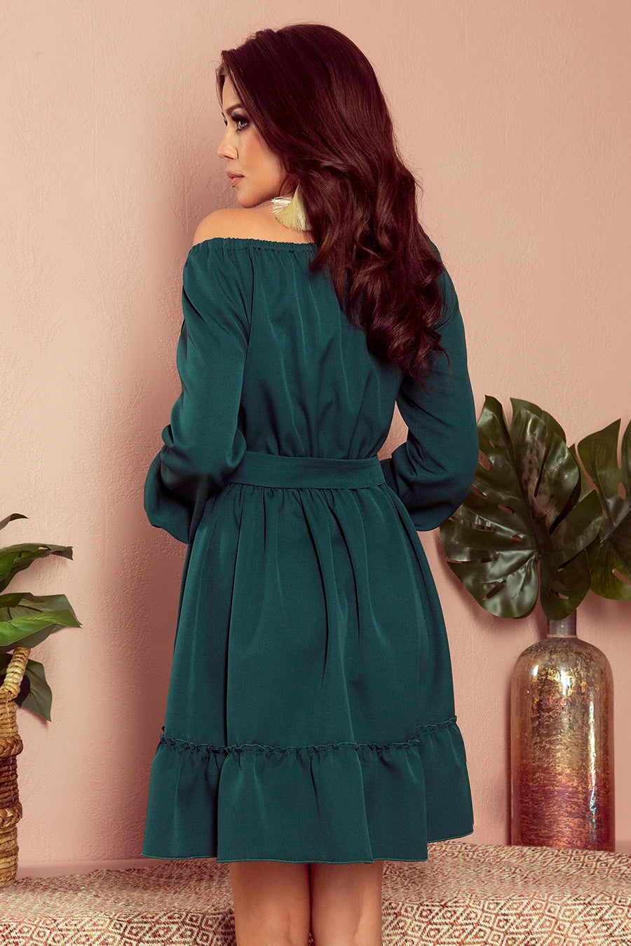 DAISY Dress with frills – Green