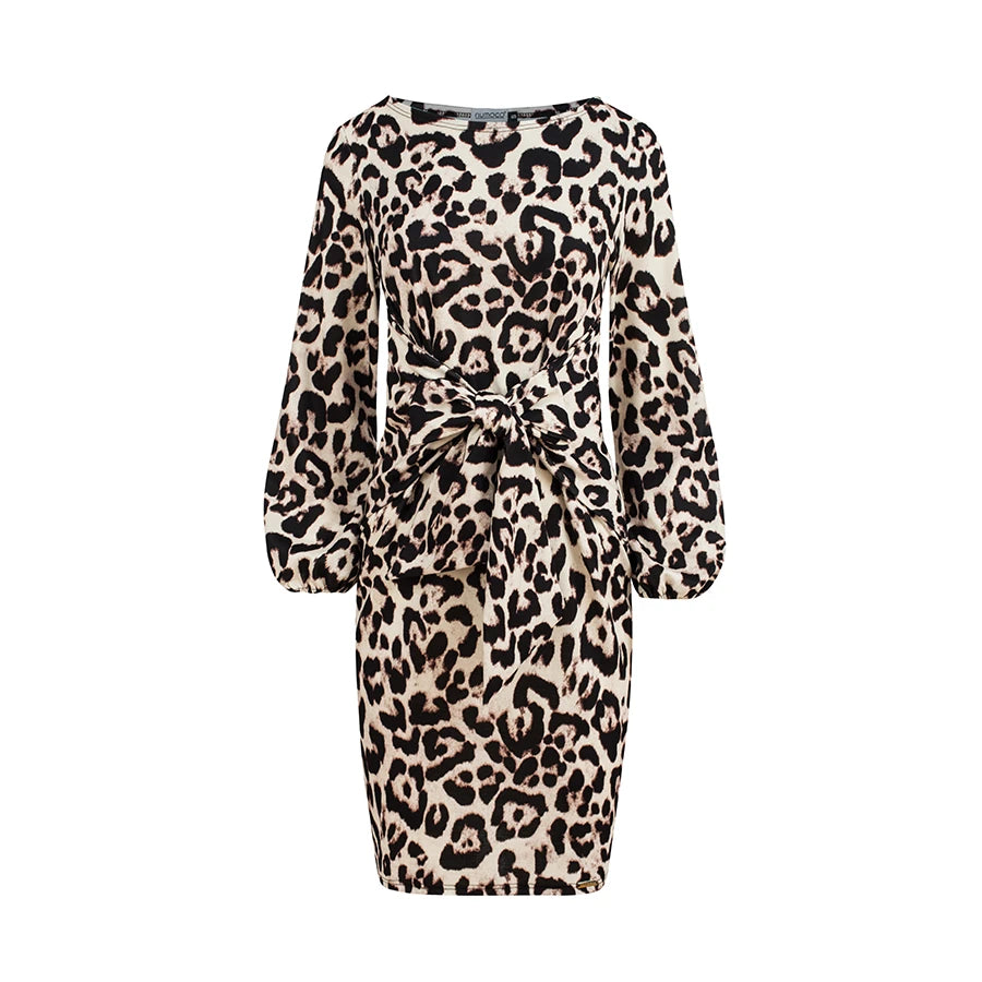 JENNY Comfortable dress with binding at the waist – Panther