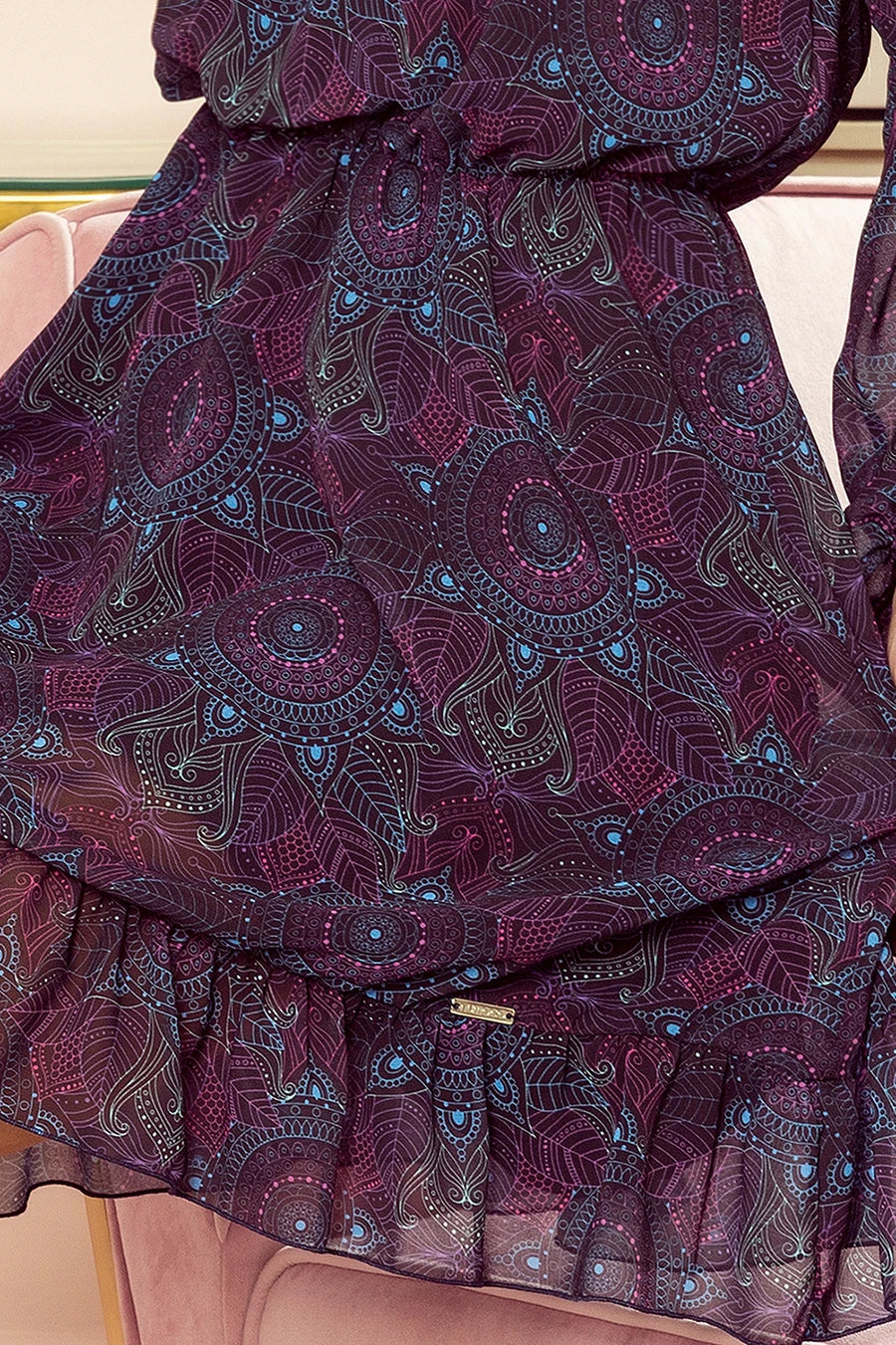 BAKARI flimsy dress with a neckline – Pink And Blue Mandalas