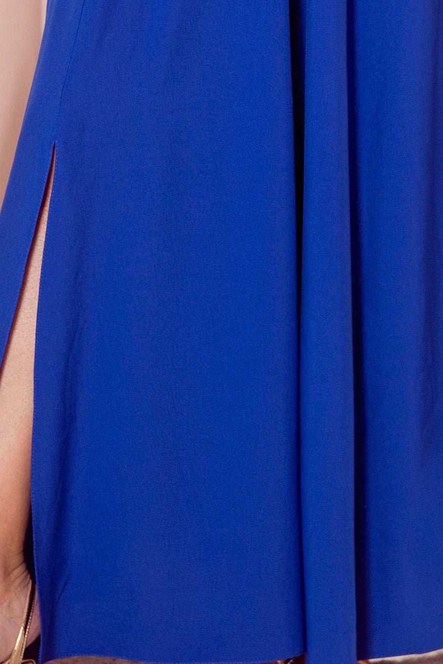 LIDIA long dress with neckline and frills – Royal Blue