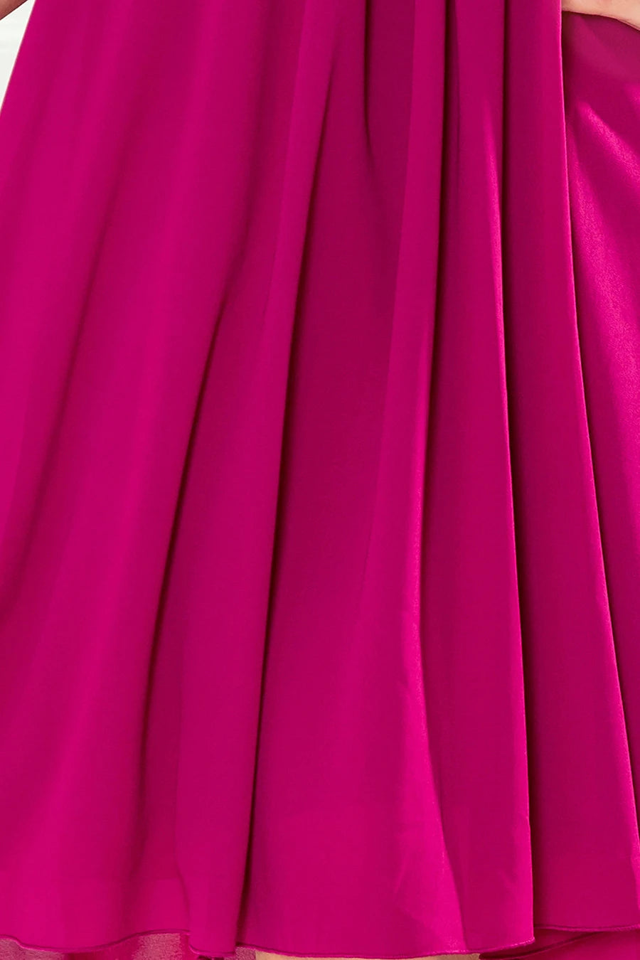 ALIZEE – chiffon dress with a binding – Color Fuchsia