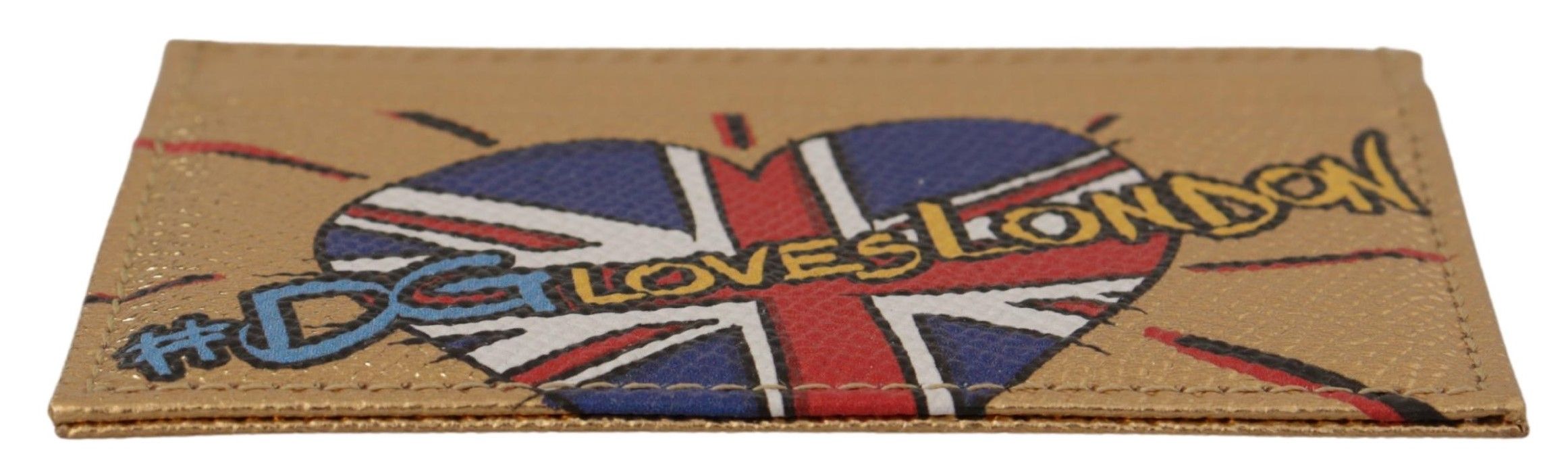 Zlatá kožená peněženka s pouzdrem na karty #DGLovesLondon pro ženy