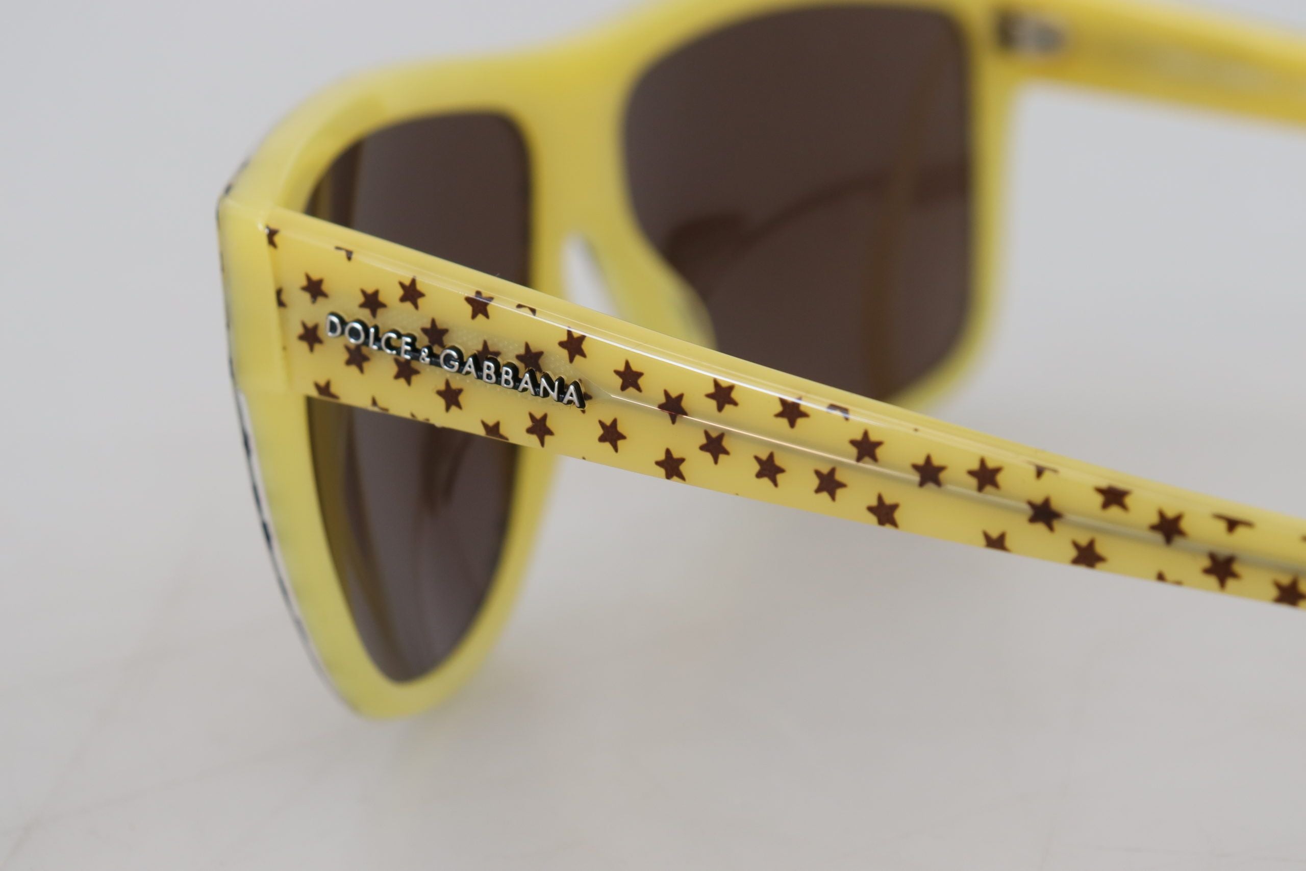 Sluneční brýle Yellow Stars s hranatými okny acetátu DG4125