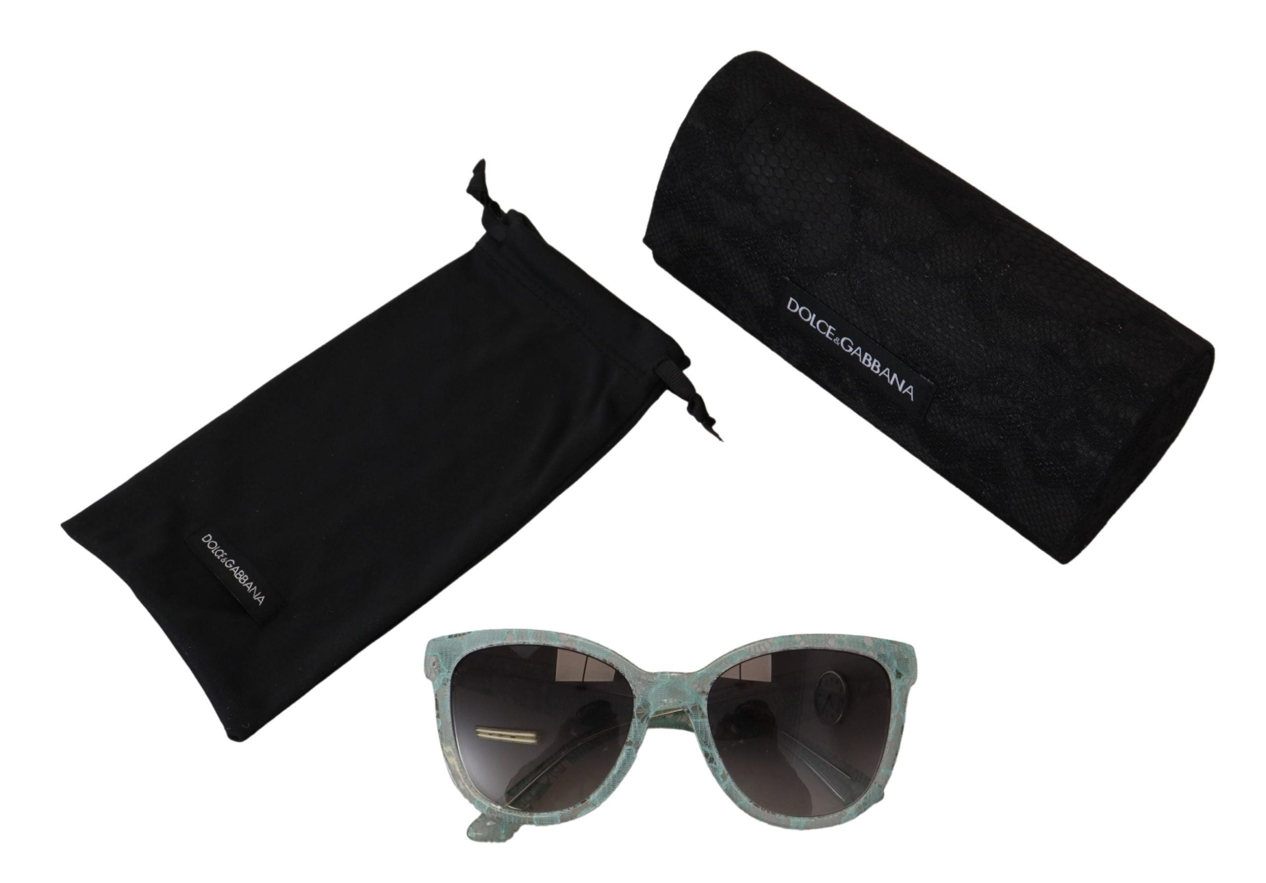 Modré krajkové acetátové krystalové kulaté sluneční brýle DG4190