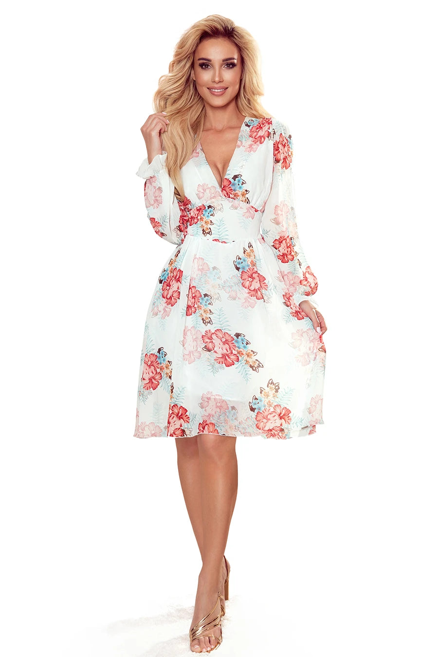 ANTRESOLA3L FRANCES – chiffon dress with a neckline – Mallow Pattern