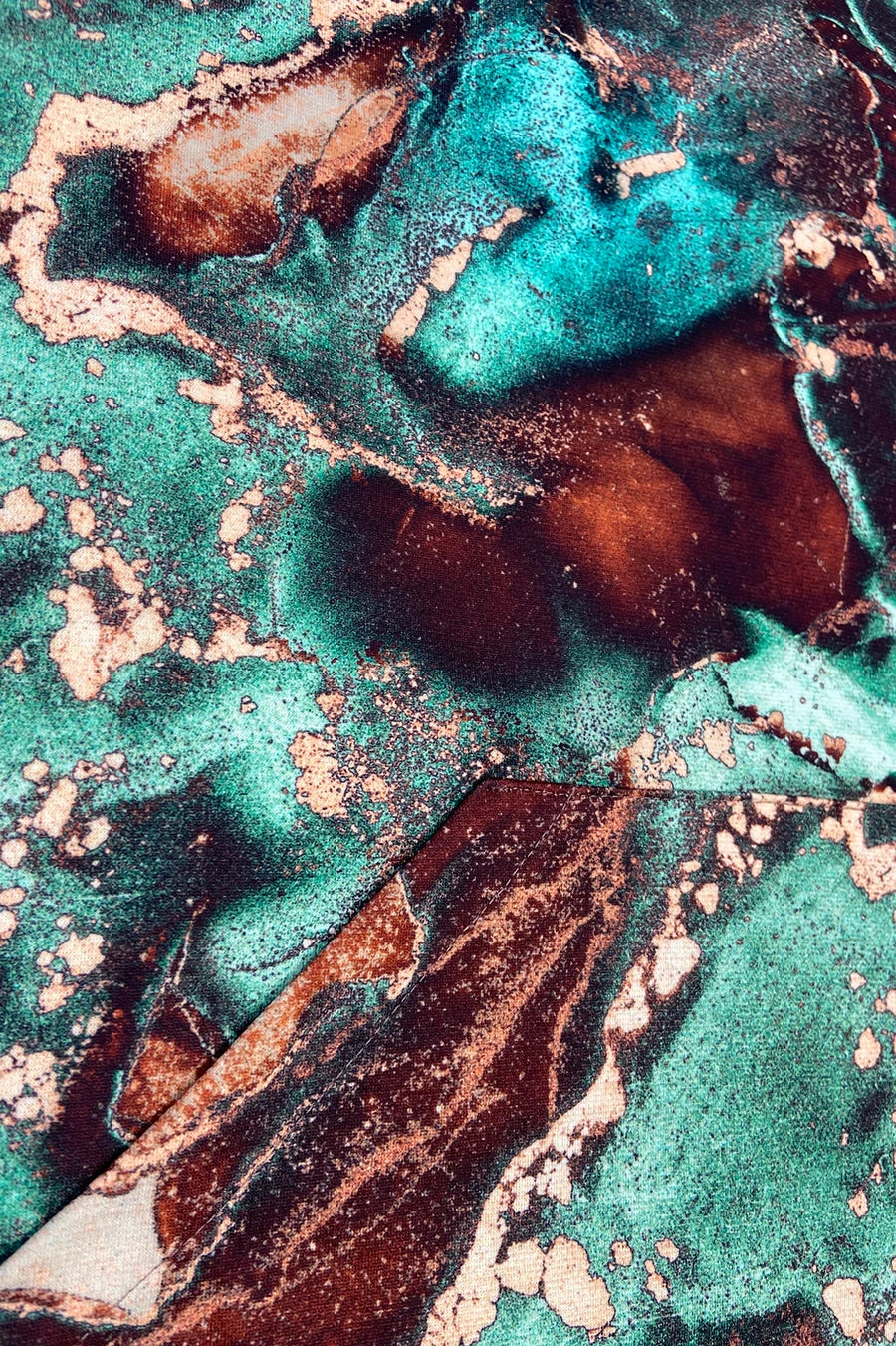 Kangaroo hoodie – Turquoise Brown Marble