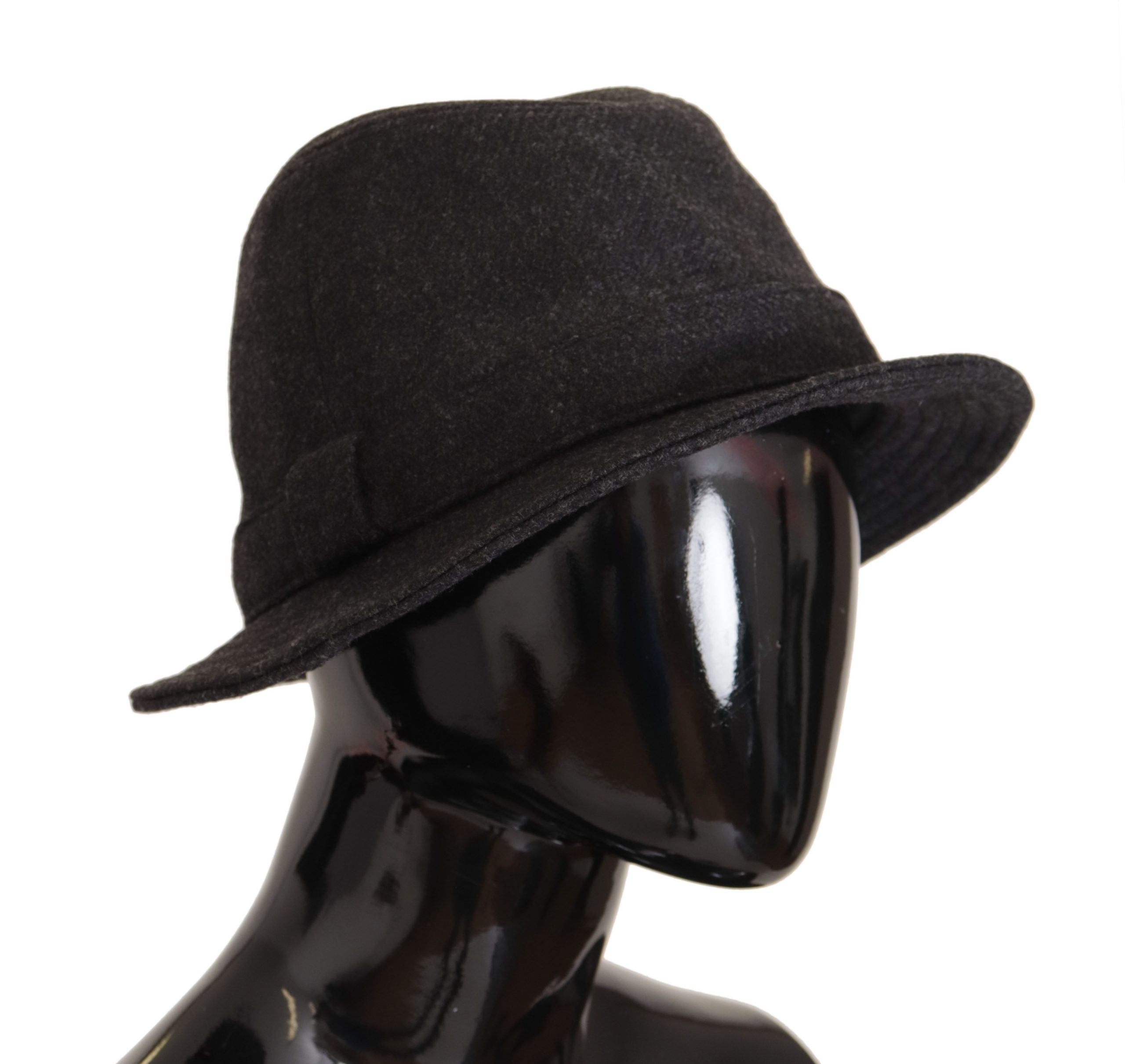 Šedý klobouk Fedora Trilby Cappello z virginské vlny s logem