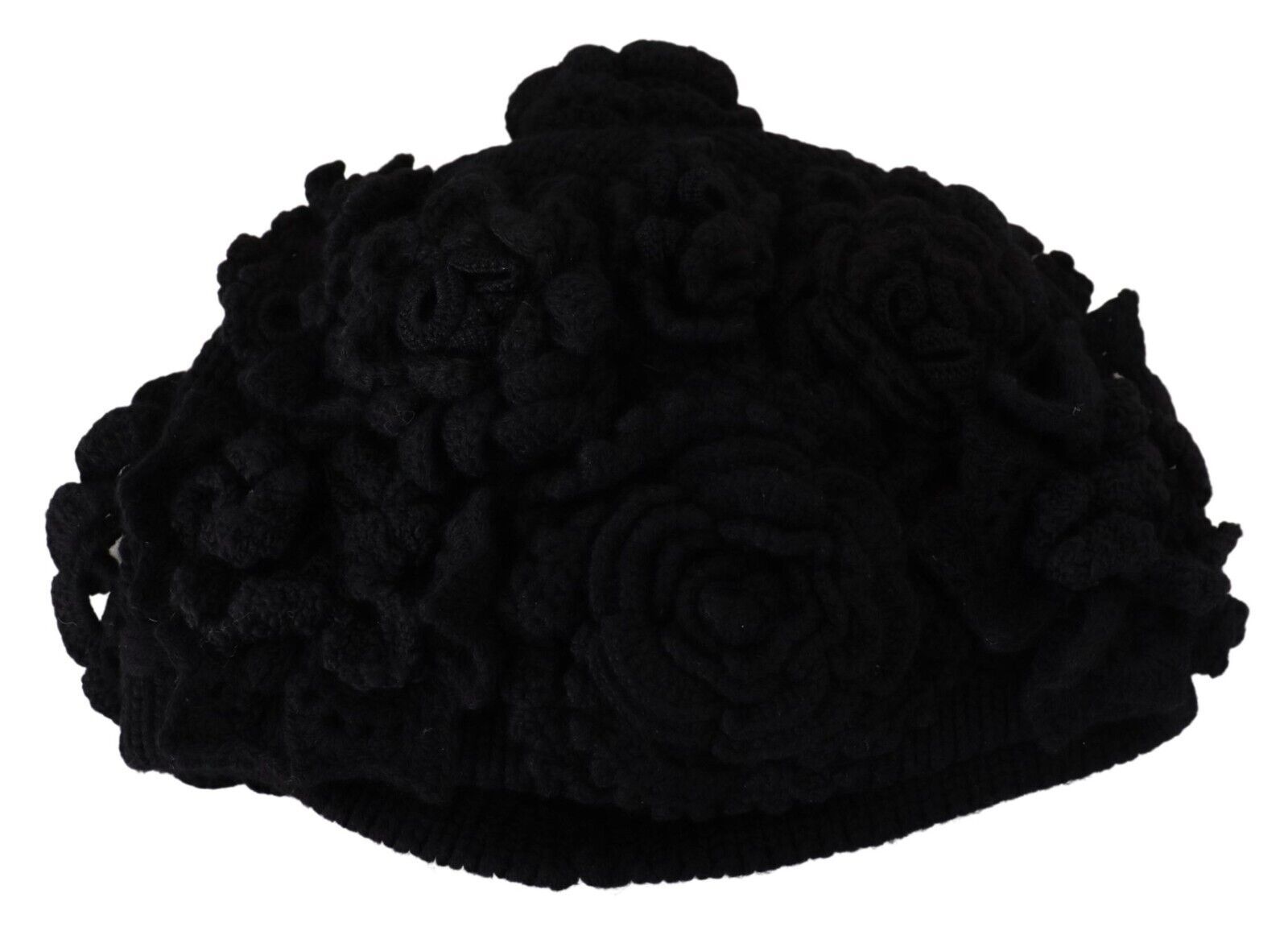 Černá vlněná pletená zimní čepice Beanie