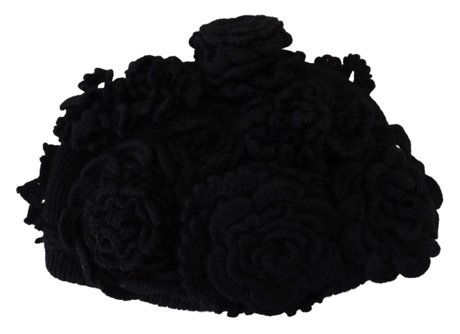 Černá vlněná pletená zimní čepice Beanie