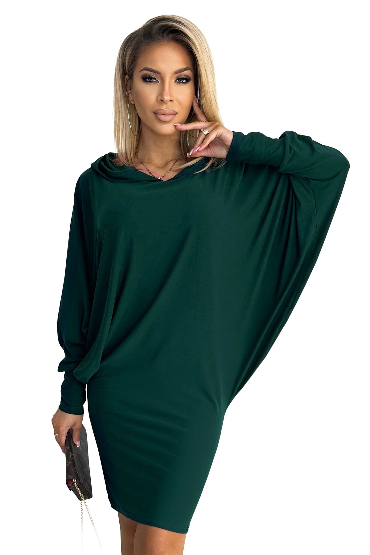 Bat dress with a hood – Green