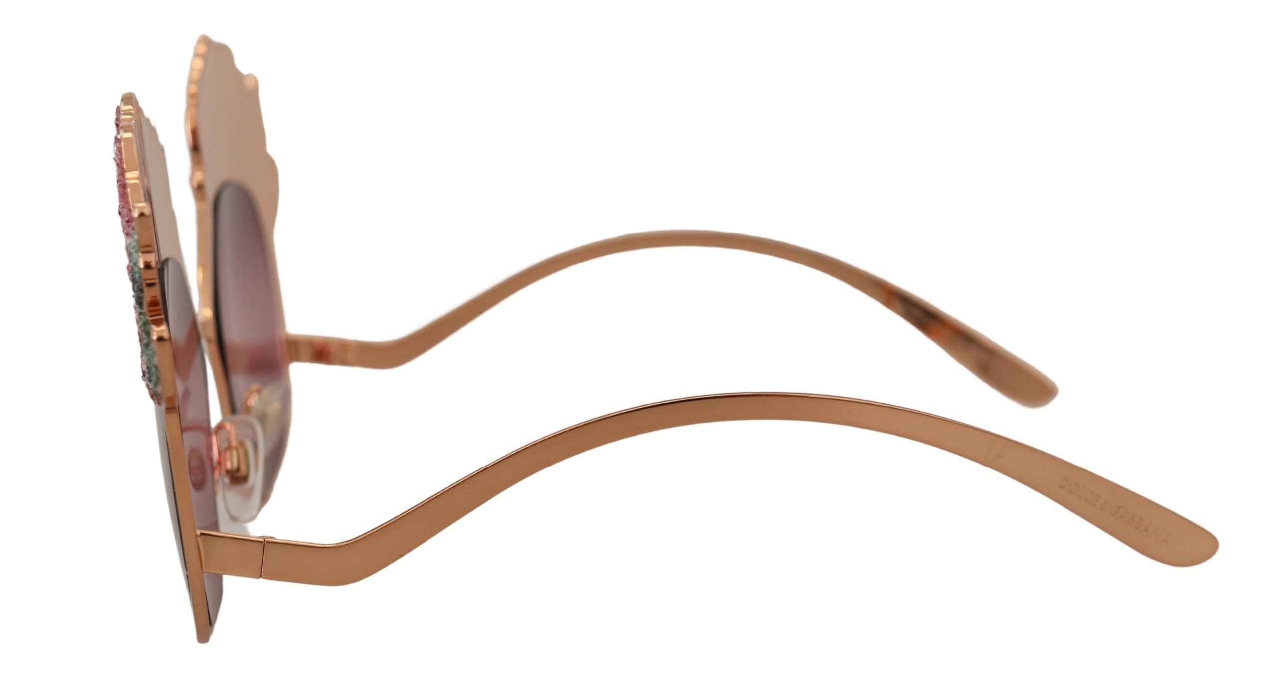 Sluneční brýle DG2202 s růžovým zlatým výšivkou a flitry