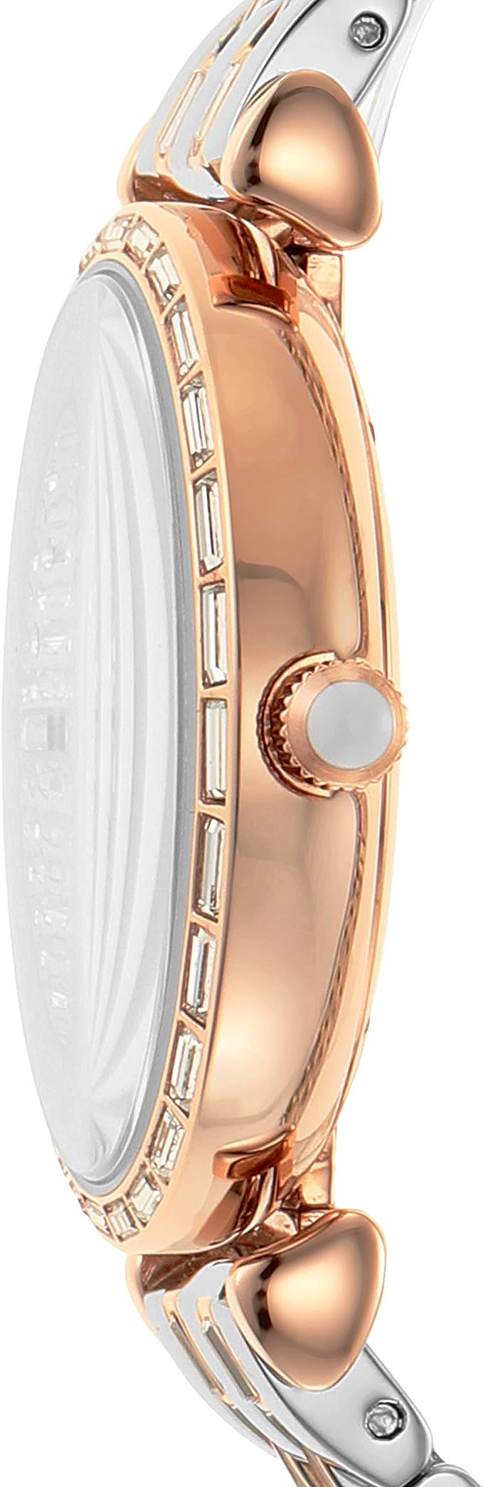 Elegantní dvoubarevné krystalové hodinky Pave