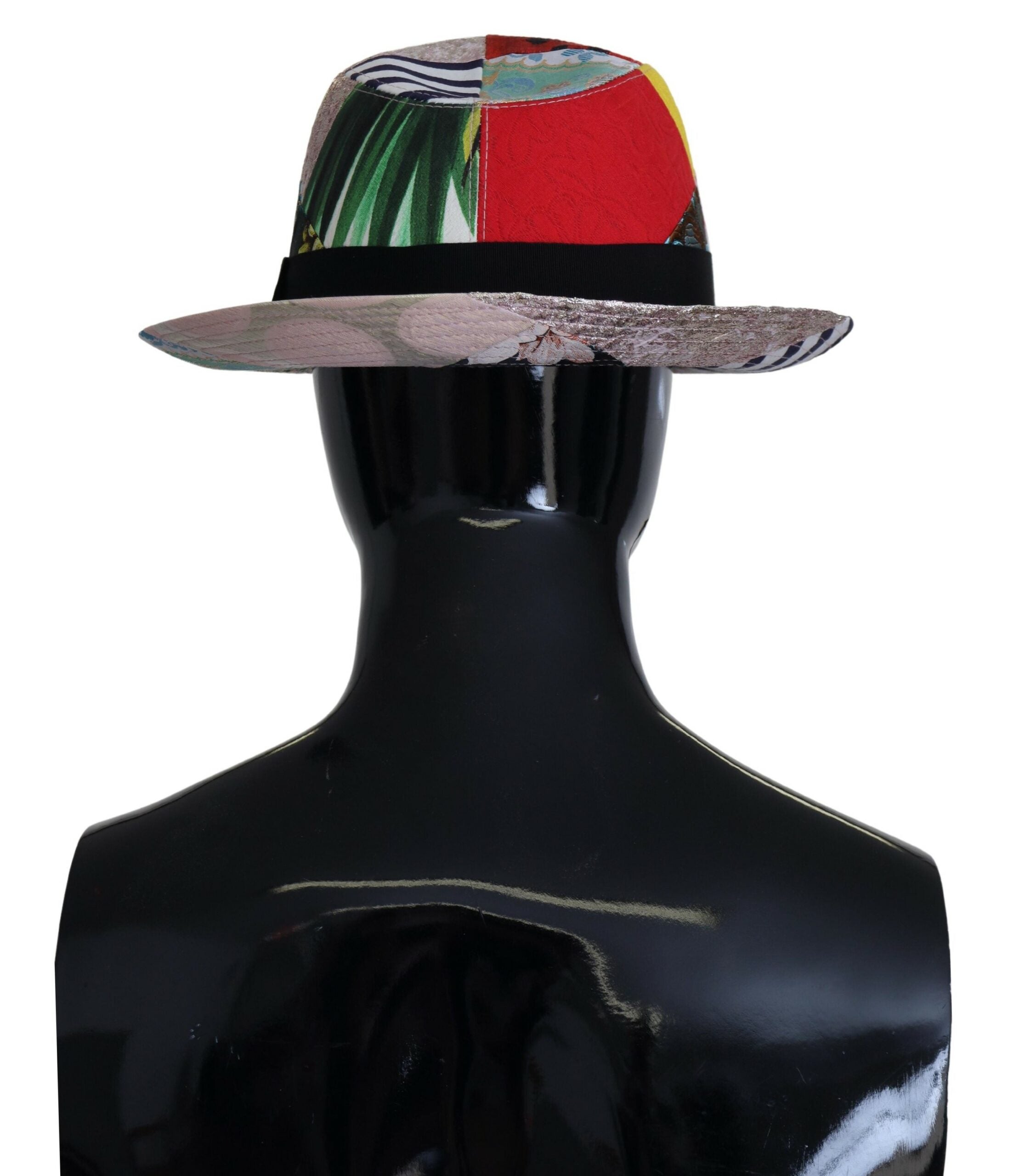 Dámský klobouk Fedora s širokým okrajem, vícebarevný, patchwork