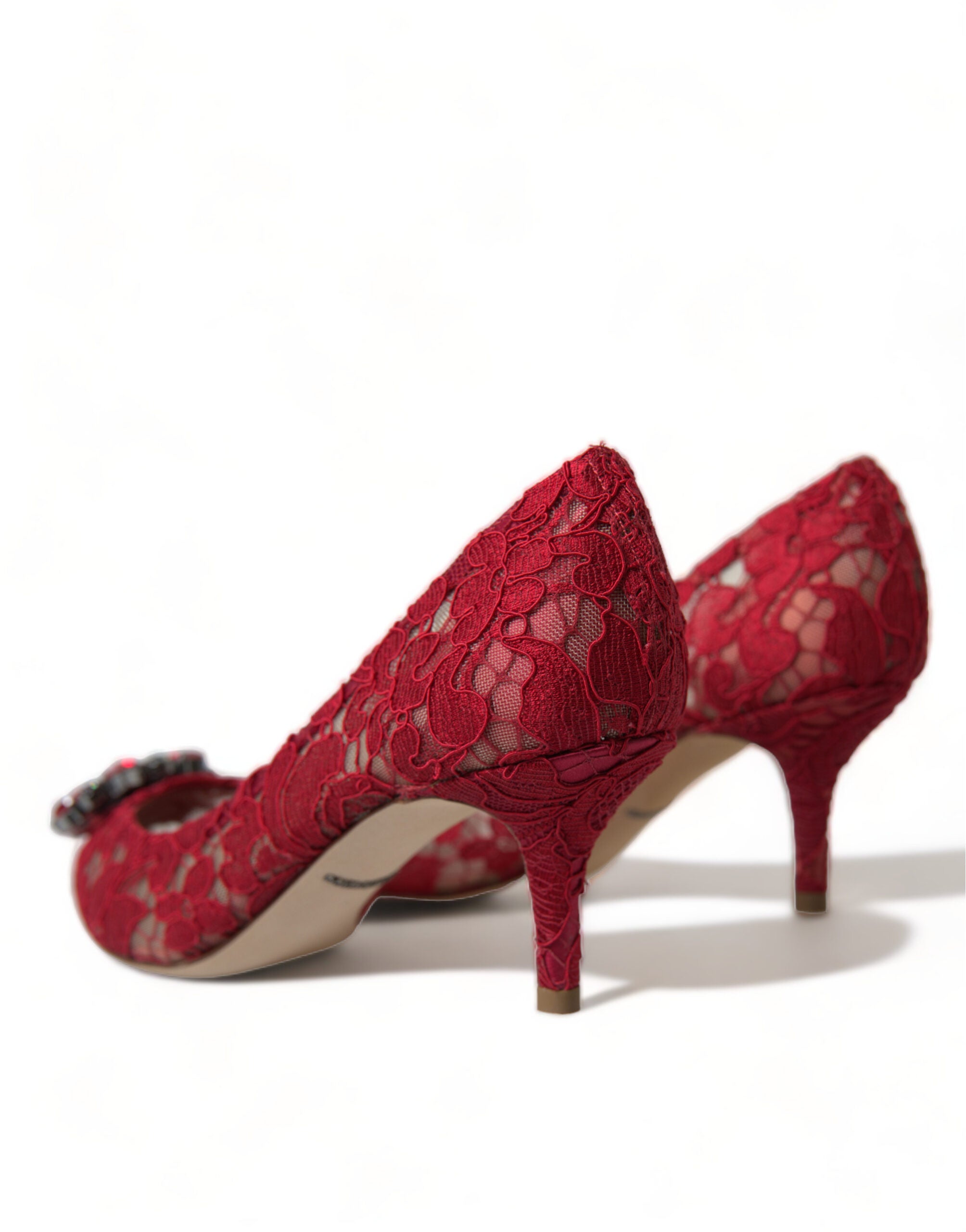 Červené lodičky Taormina Lace s krystaly