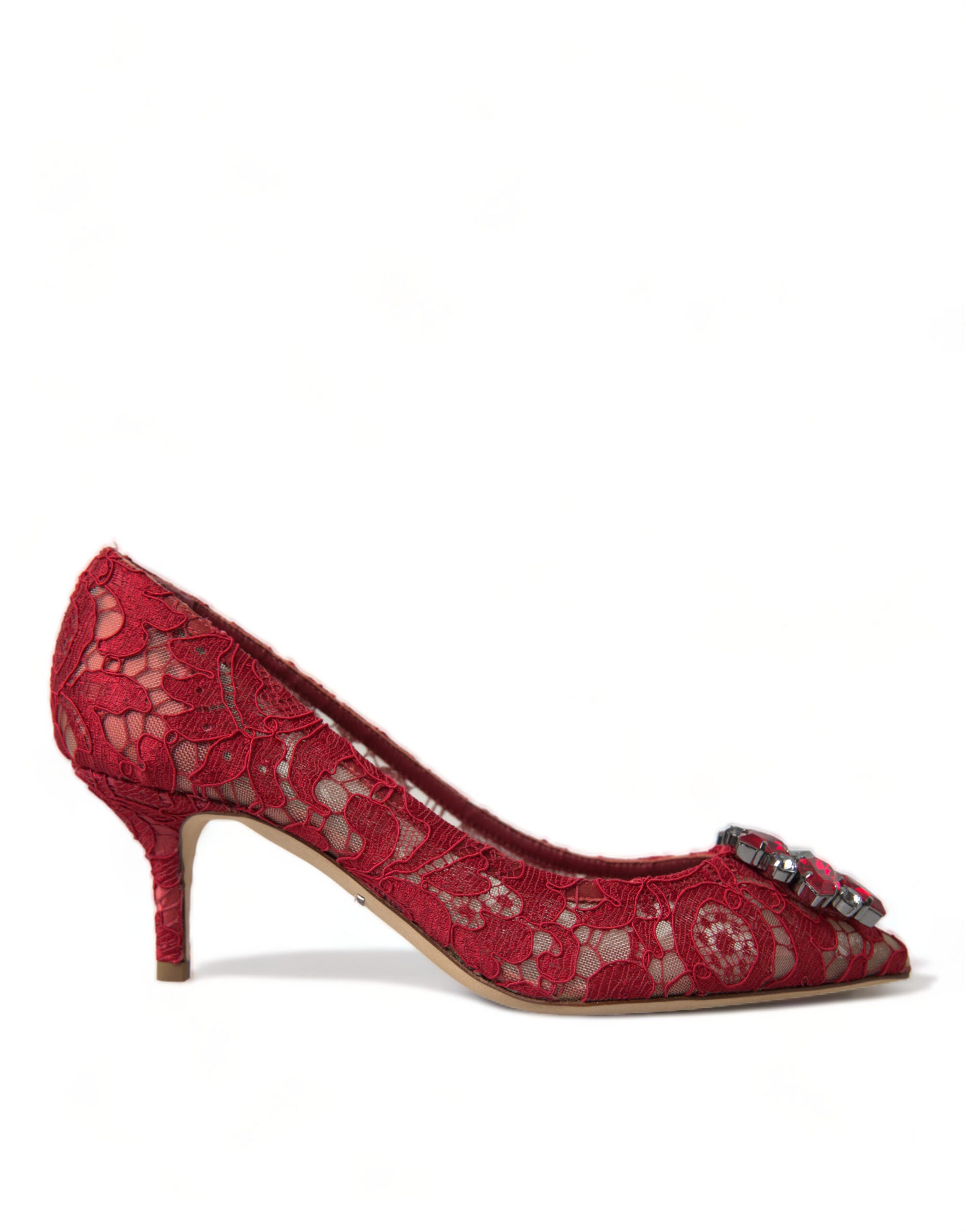 Červené lodičky Taormina Lace s krystaly