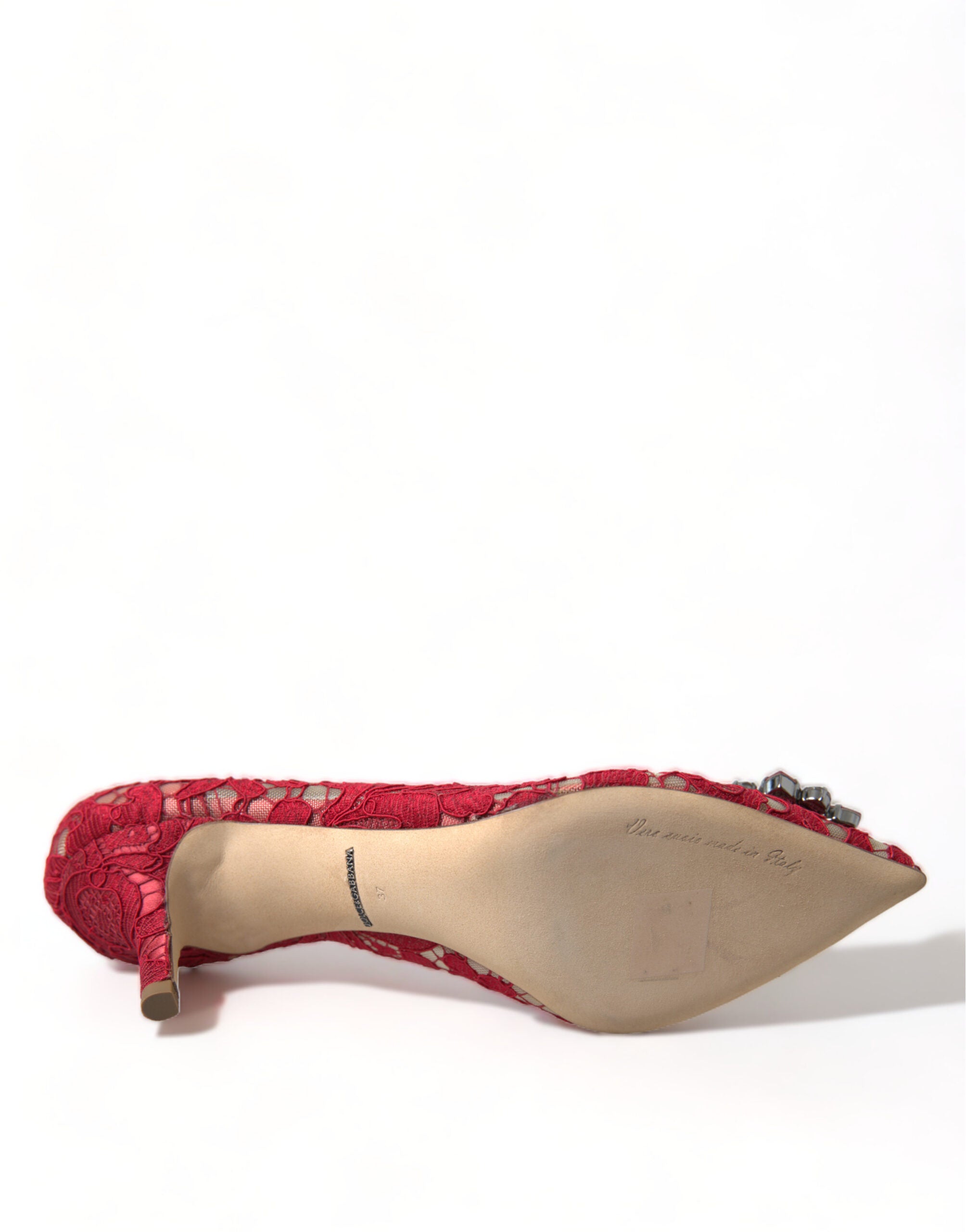 Červené lodičky Taormina Lace s krystaly
