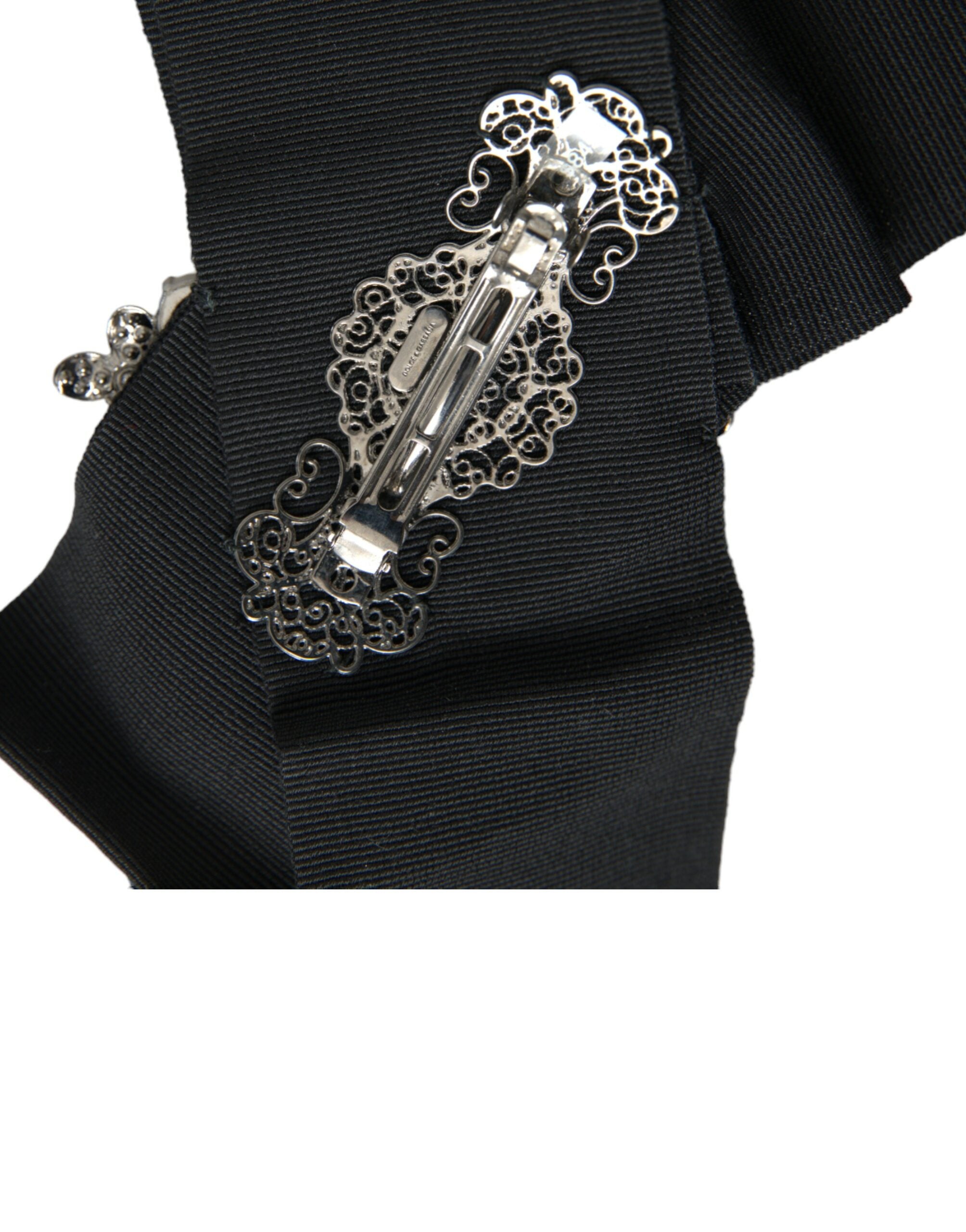 Černá sponka do vlasů s krystaly Swarovski