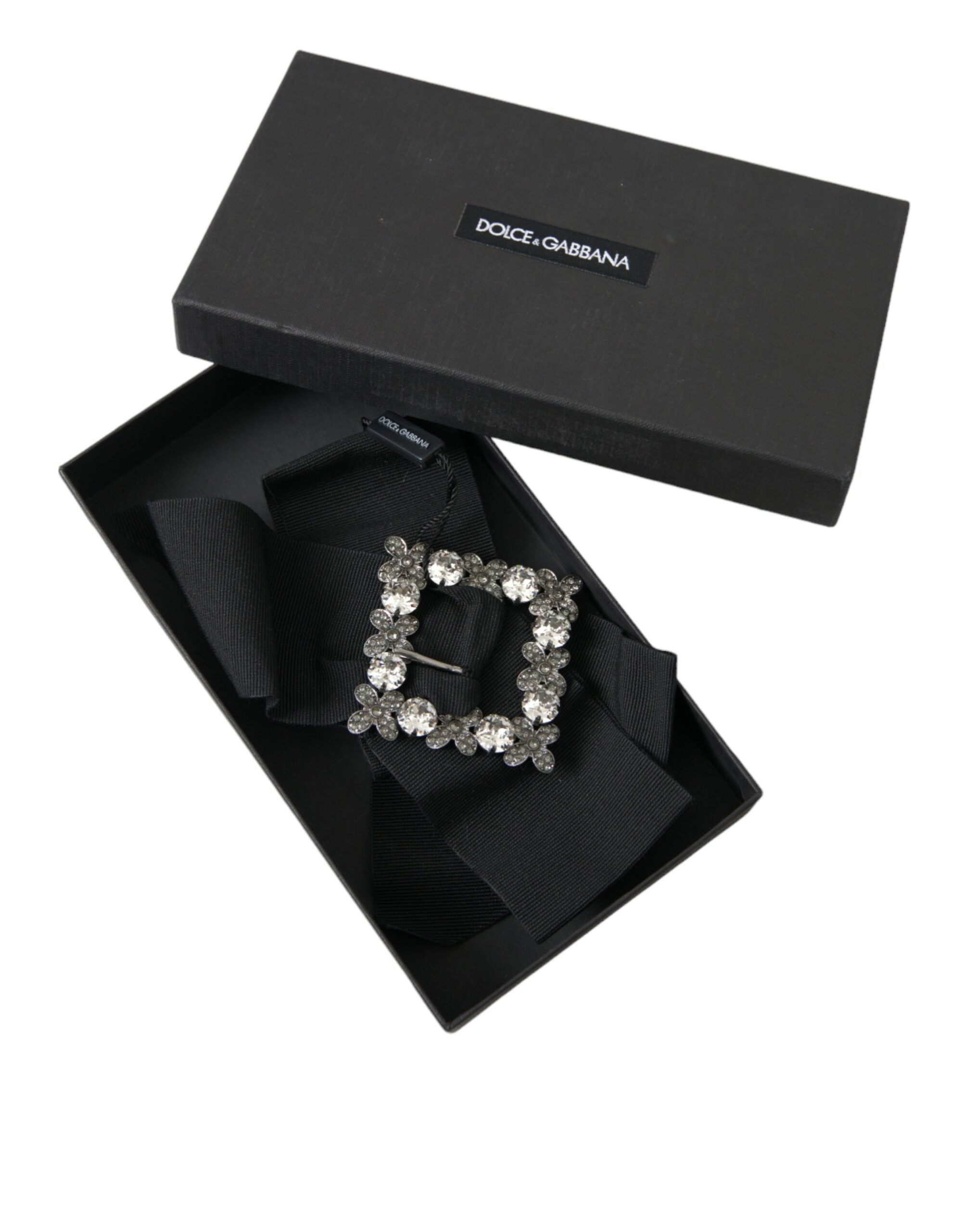 Černá sponka do vlasů s krystaly Swarovski
