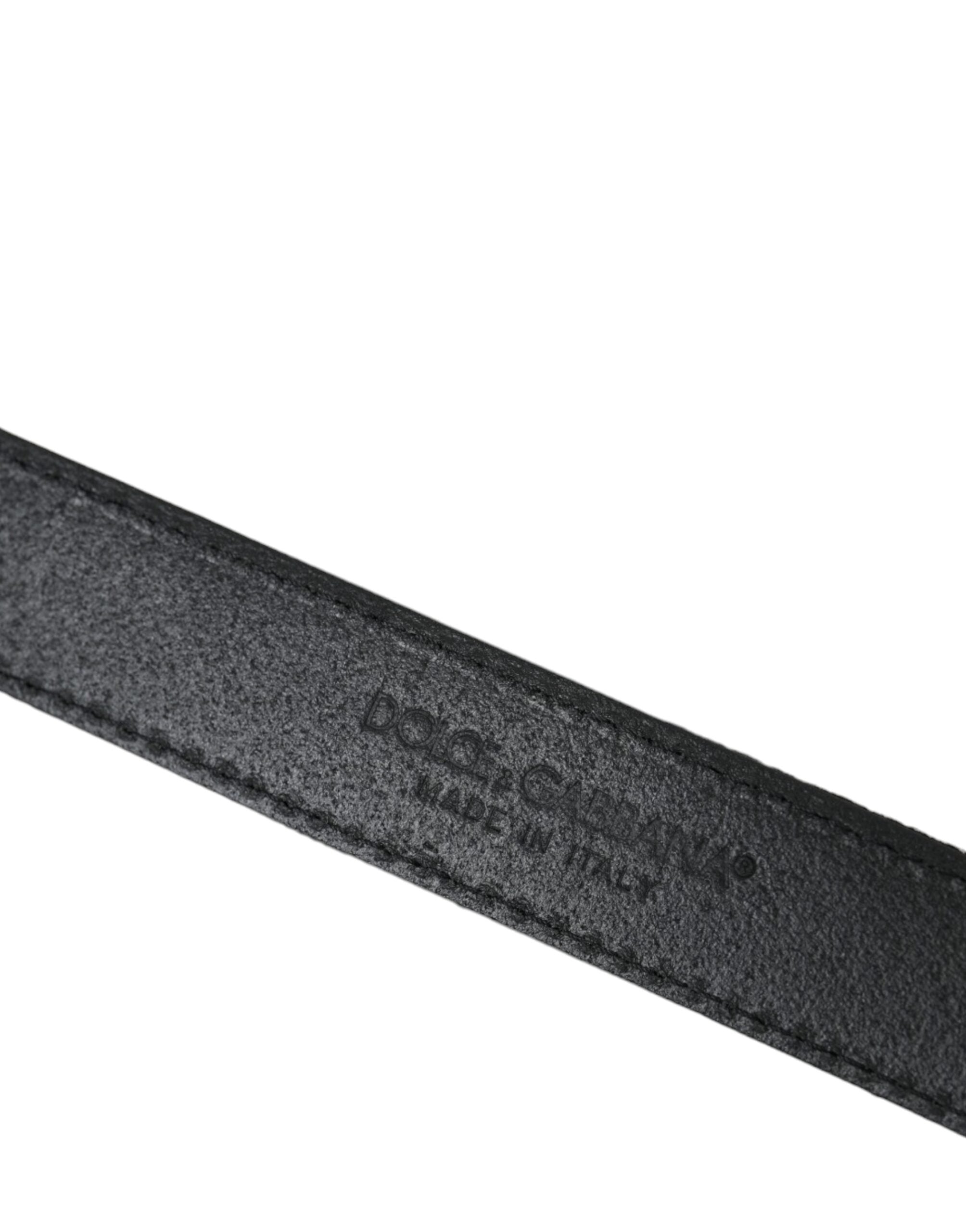 Černý žakárový pásek se stříbrnou kovovou přezkou