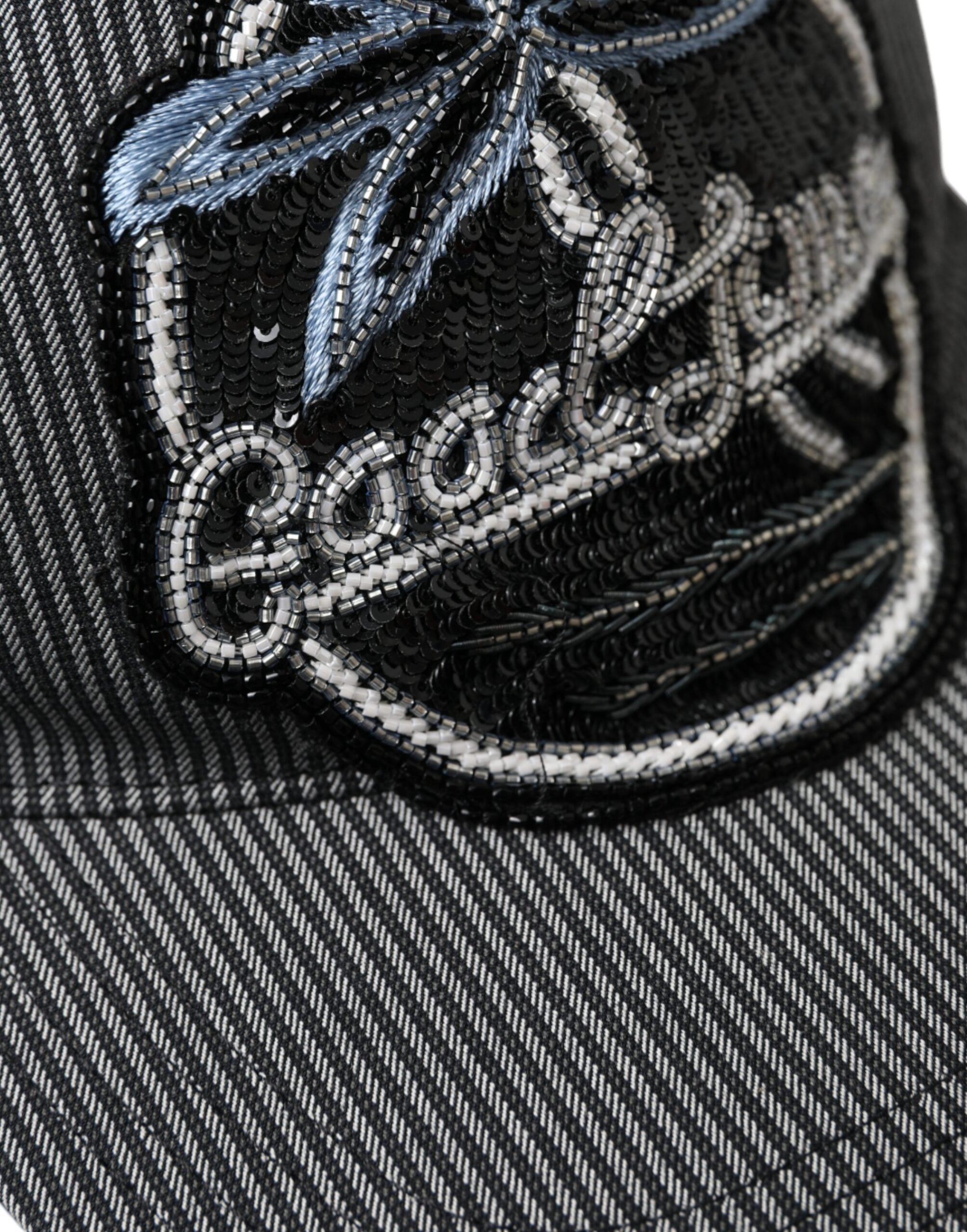 Pánská baseballová čepice s černým bavlněným zdobením