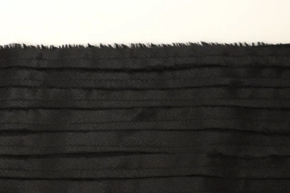 Dámský černý hedvábný pasový cummerbund