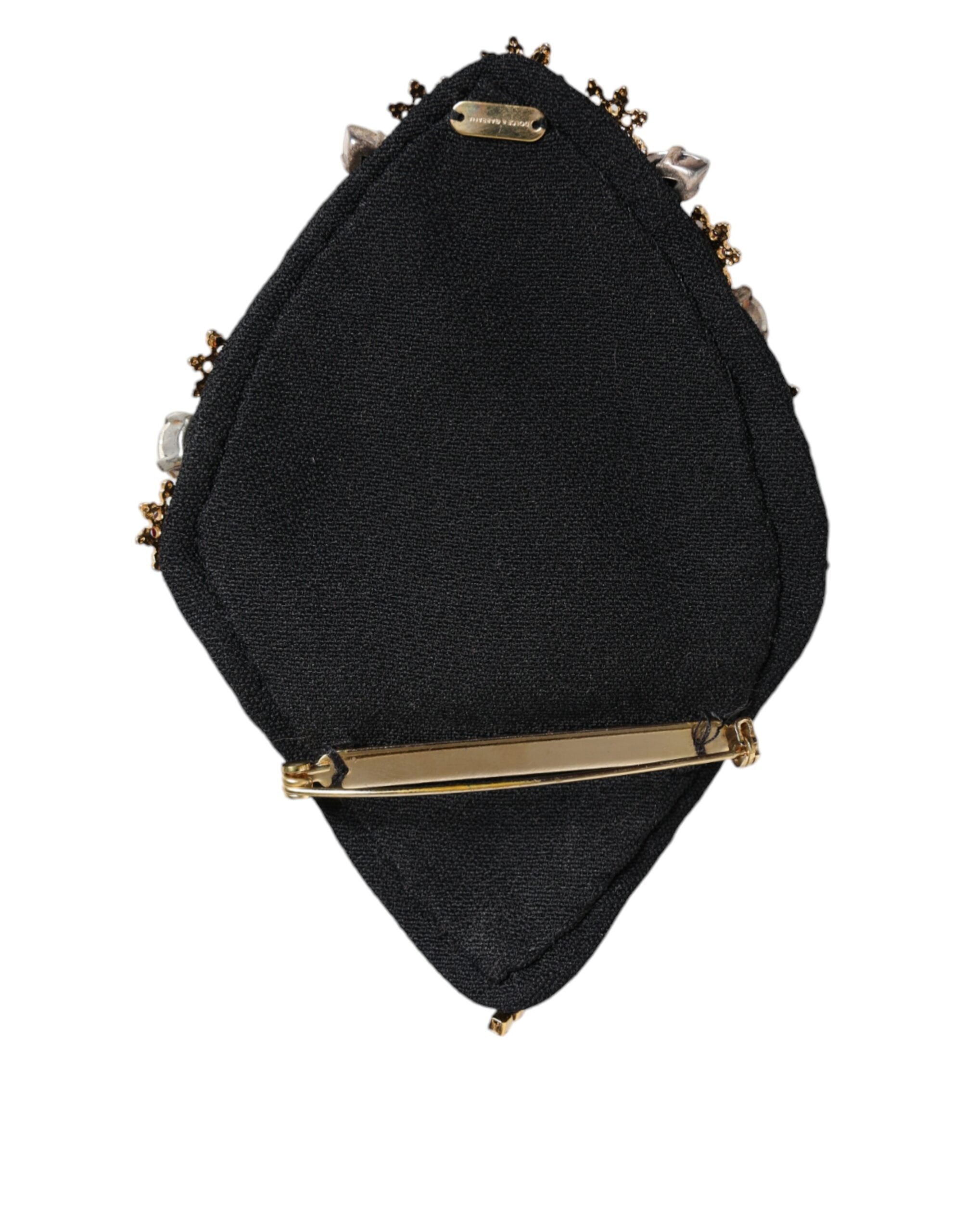 Brož s krystaly Sacred Heart z mosazi zlaté barvy