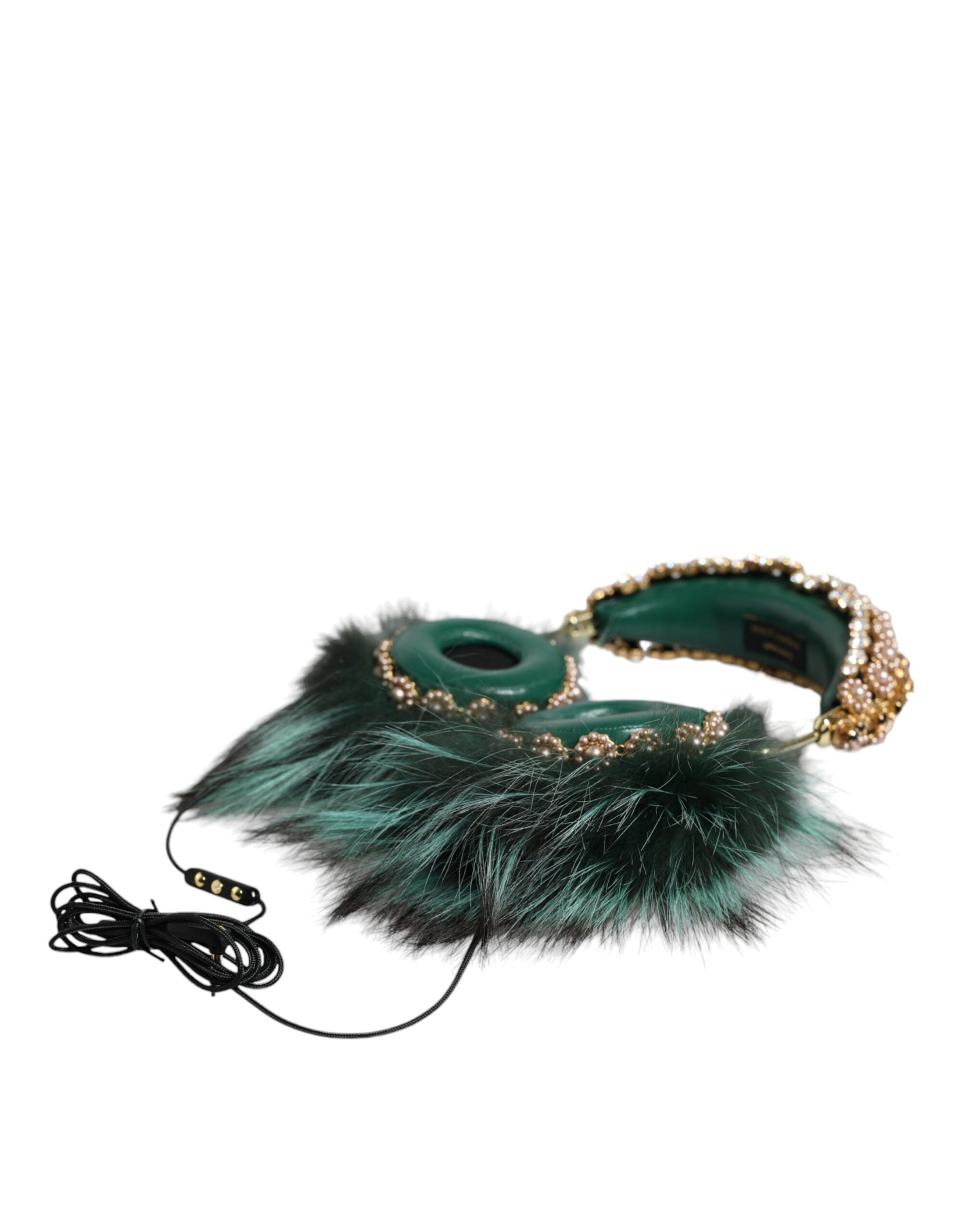 Sluchátka s mikrofonem Green Gold Crystal Fur Audio AUX
