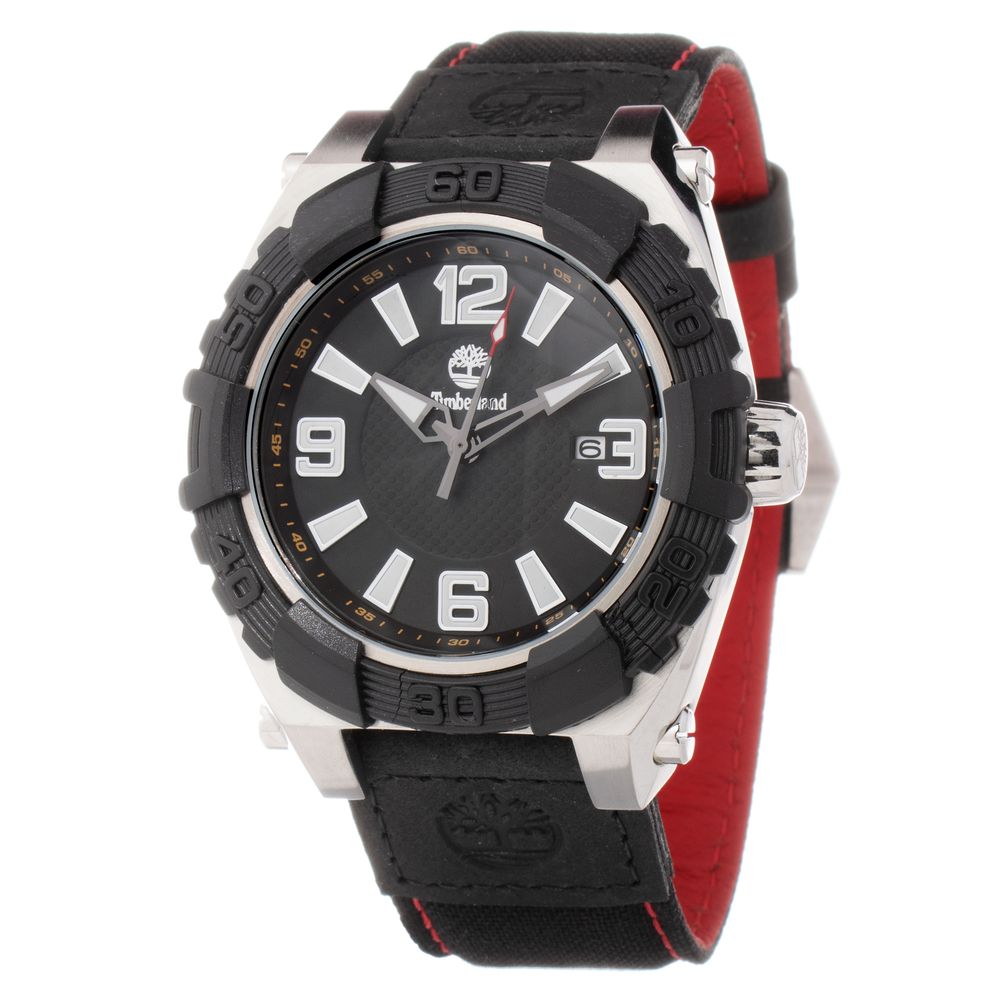 Black Leather Sport Watch