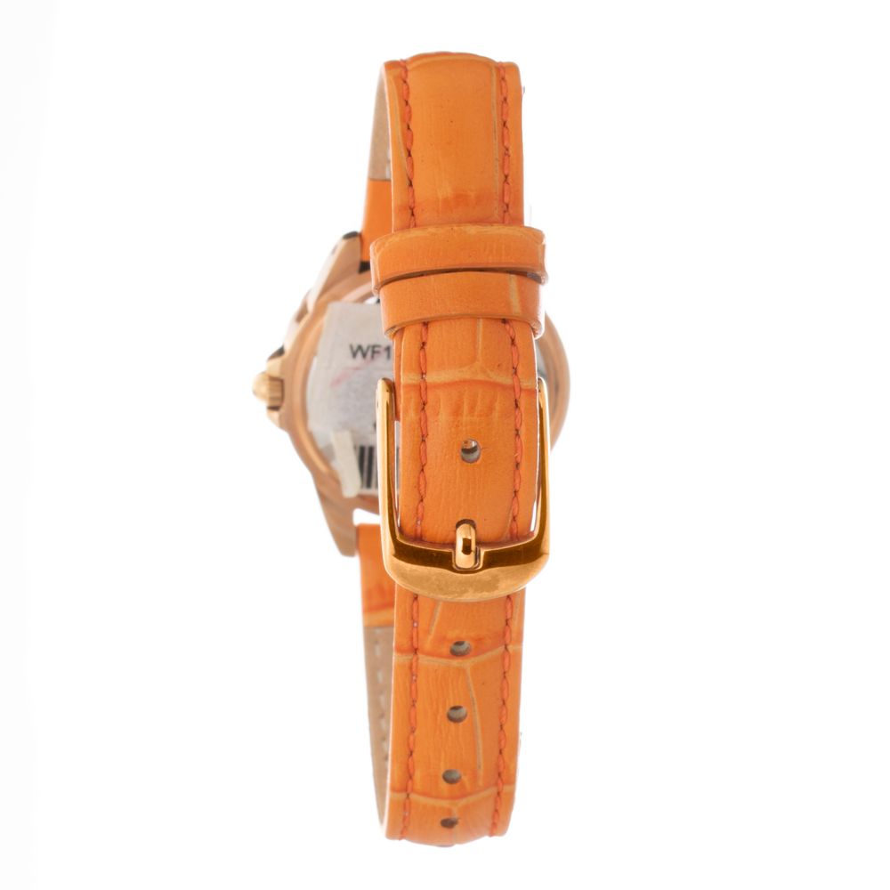 Oranžové kožené elegantní hodinky