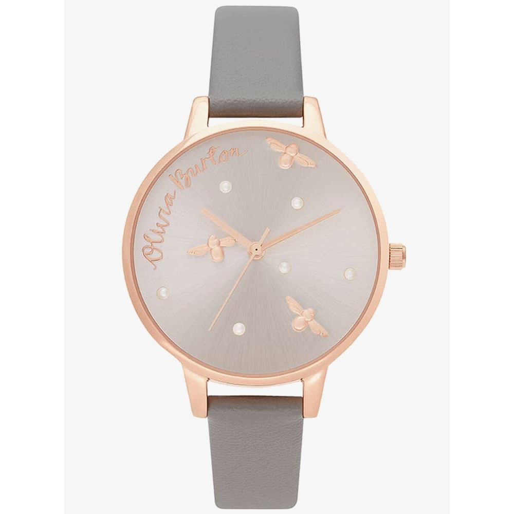 Gray Artificial Leather Dress Watch