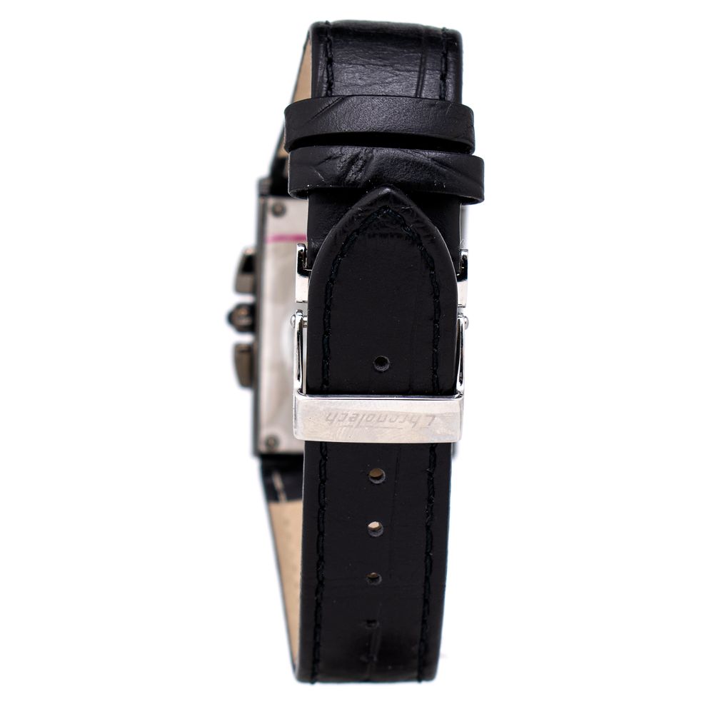 Black Leather Dress Watch
