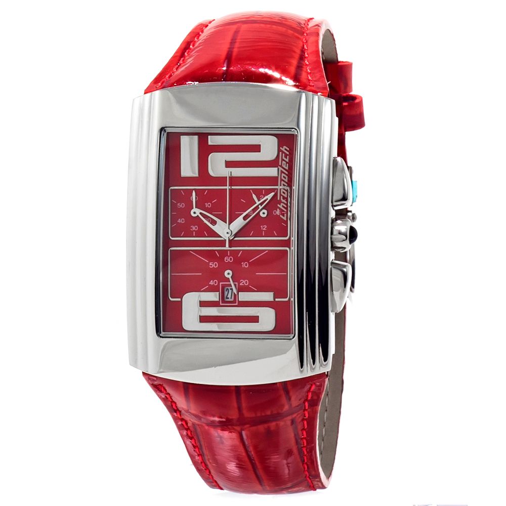 Red Leather Dress Watch