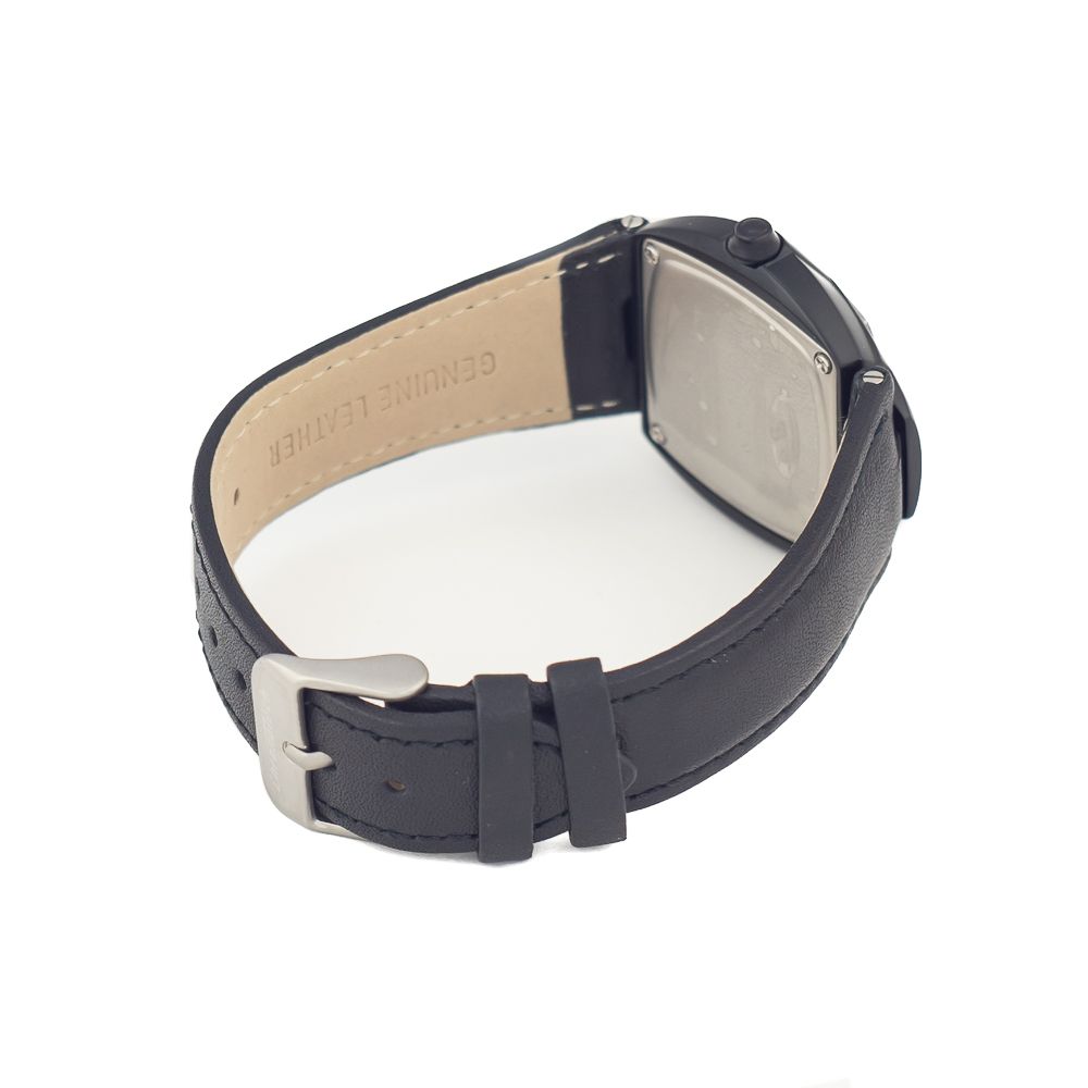 Black Leather Dress Watch