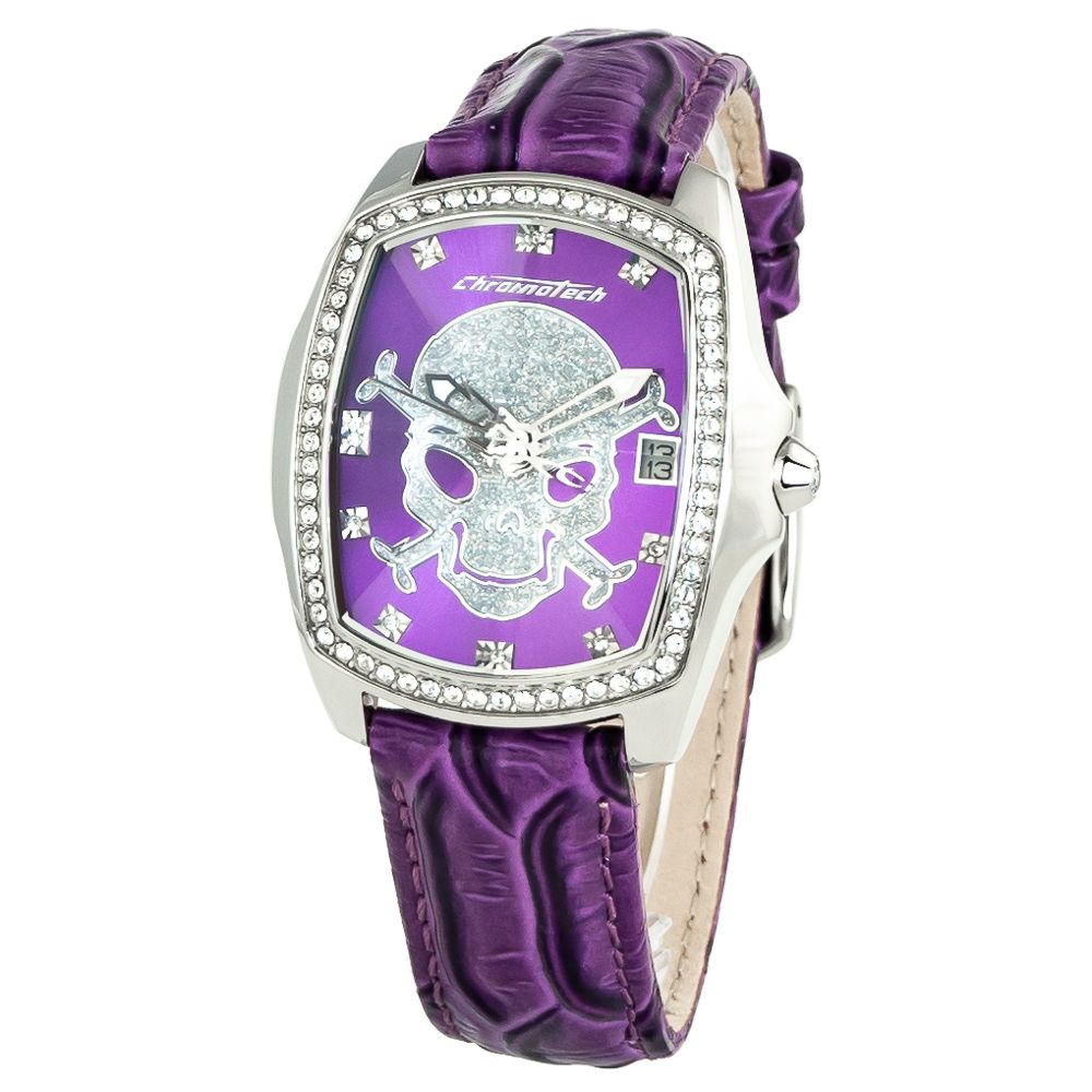 Purple Leather Dress Watch