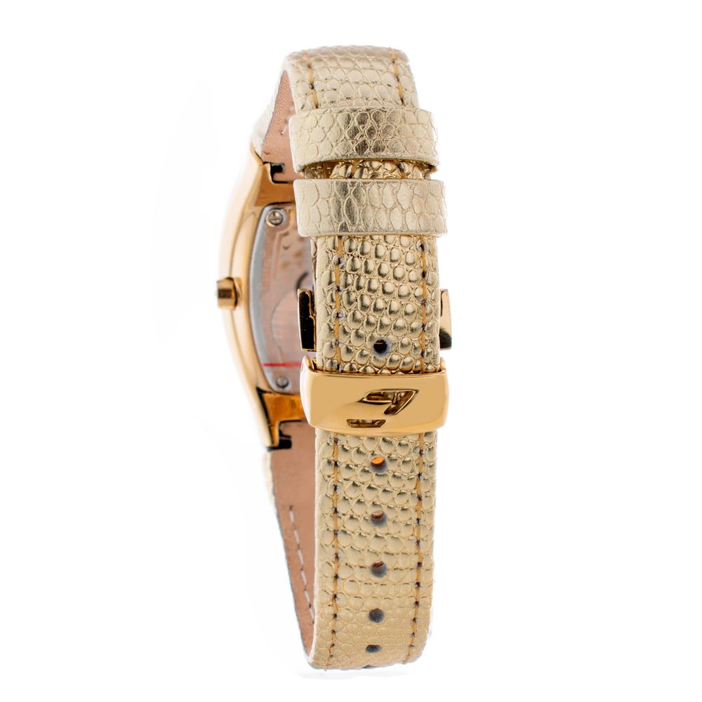Gold Leather Dress Watch