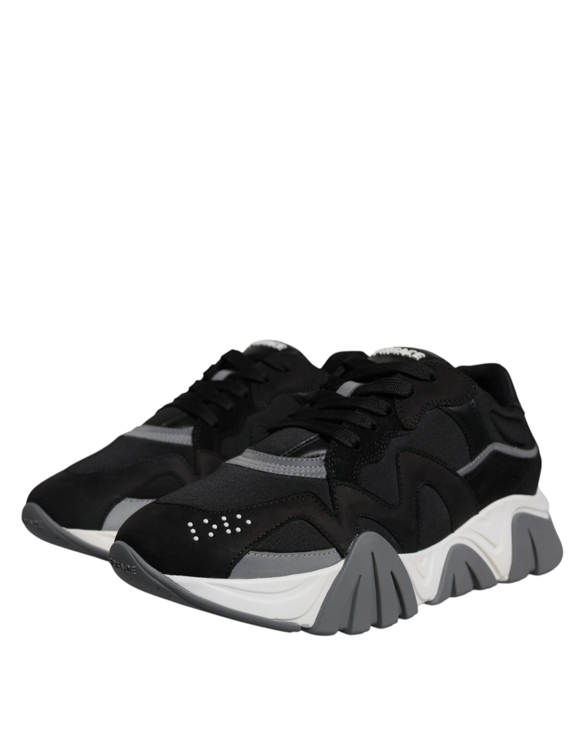 Černé kožené neoprenové robustní nízké tenisky Squalo Shoes