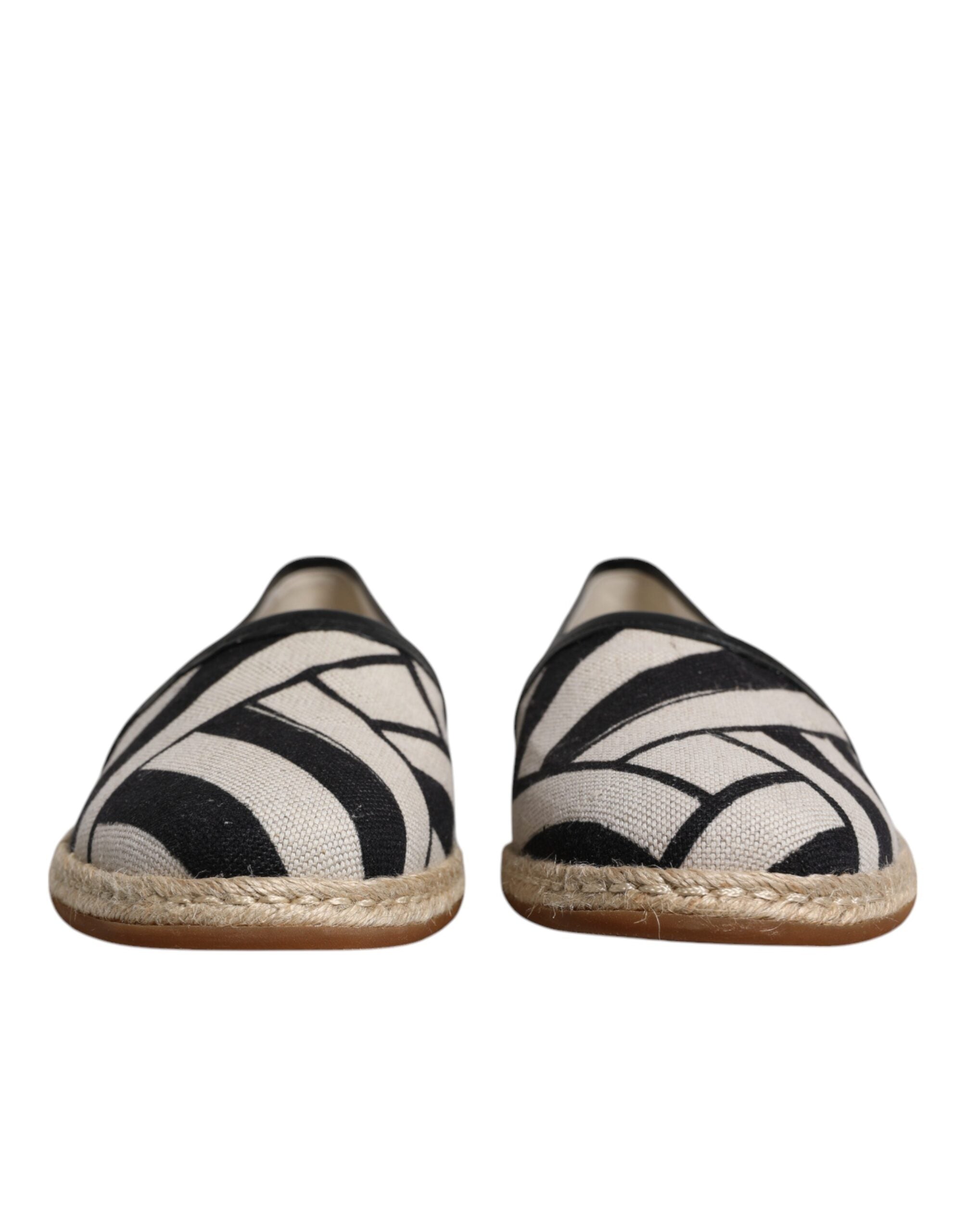 Černé a bílé pruhované nazouvací espadrilky