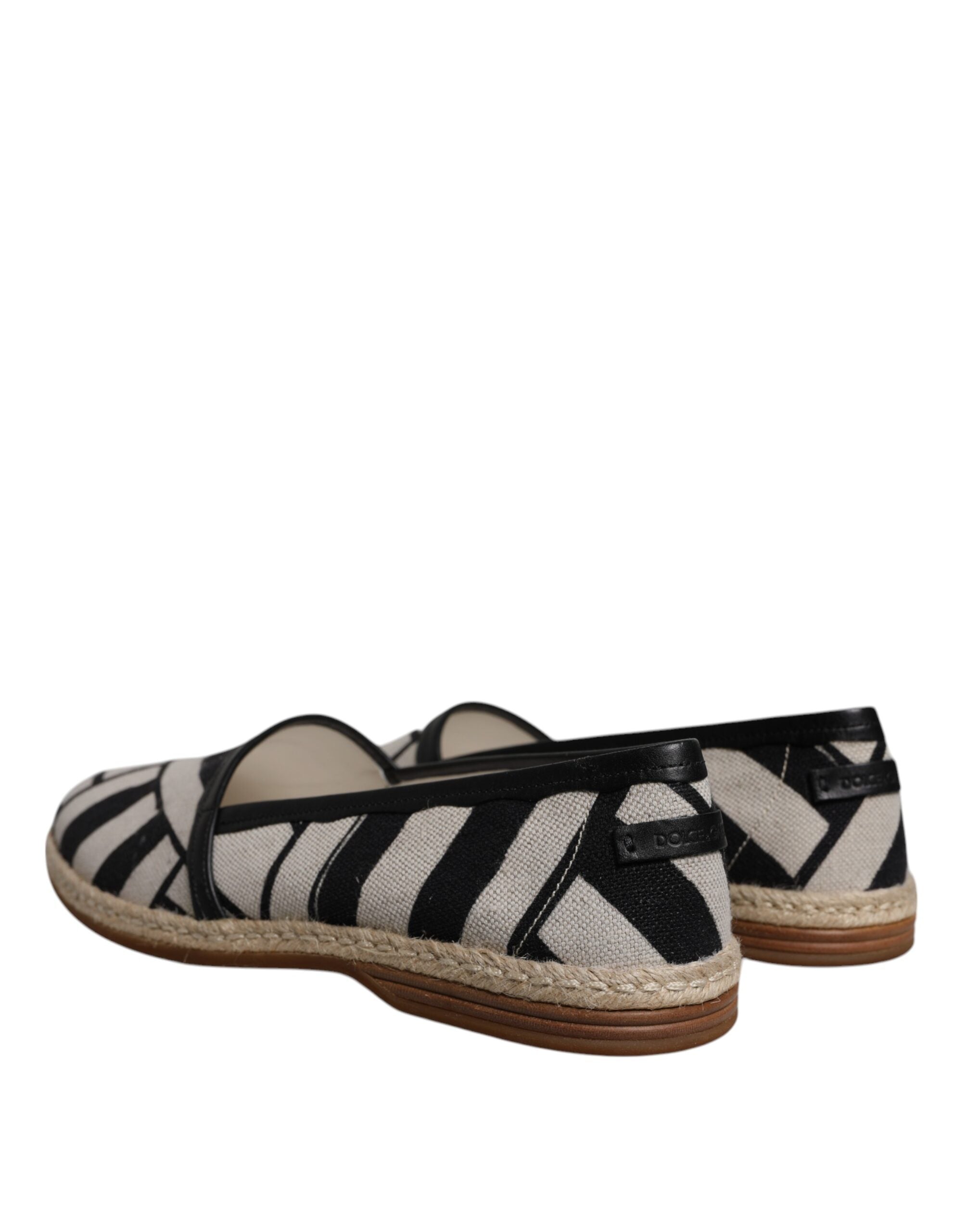 Černé a bílé pruhované nazouvací espadrilky