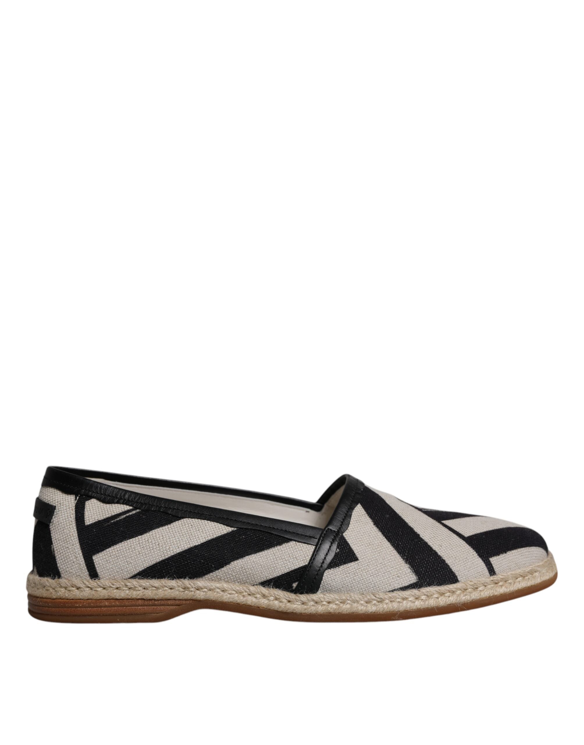 Černé a bílé pruhované nazouvací espadrilky