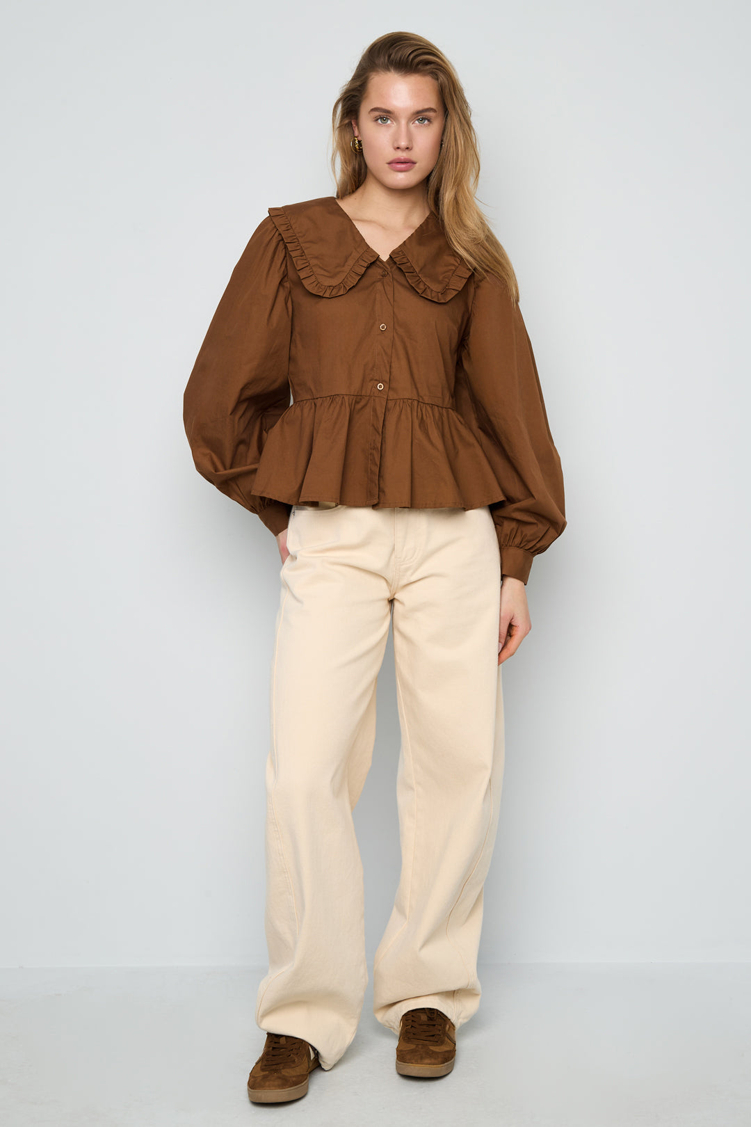 Cotton Blouses & Shirts Solid color Casual Spring/Summer Clothes